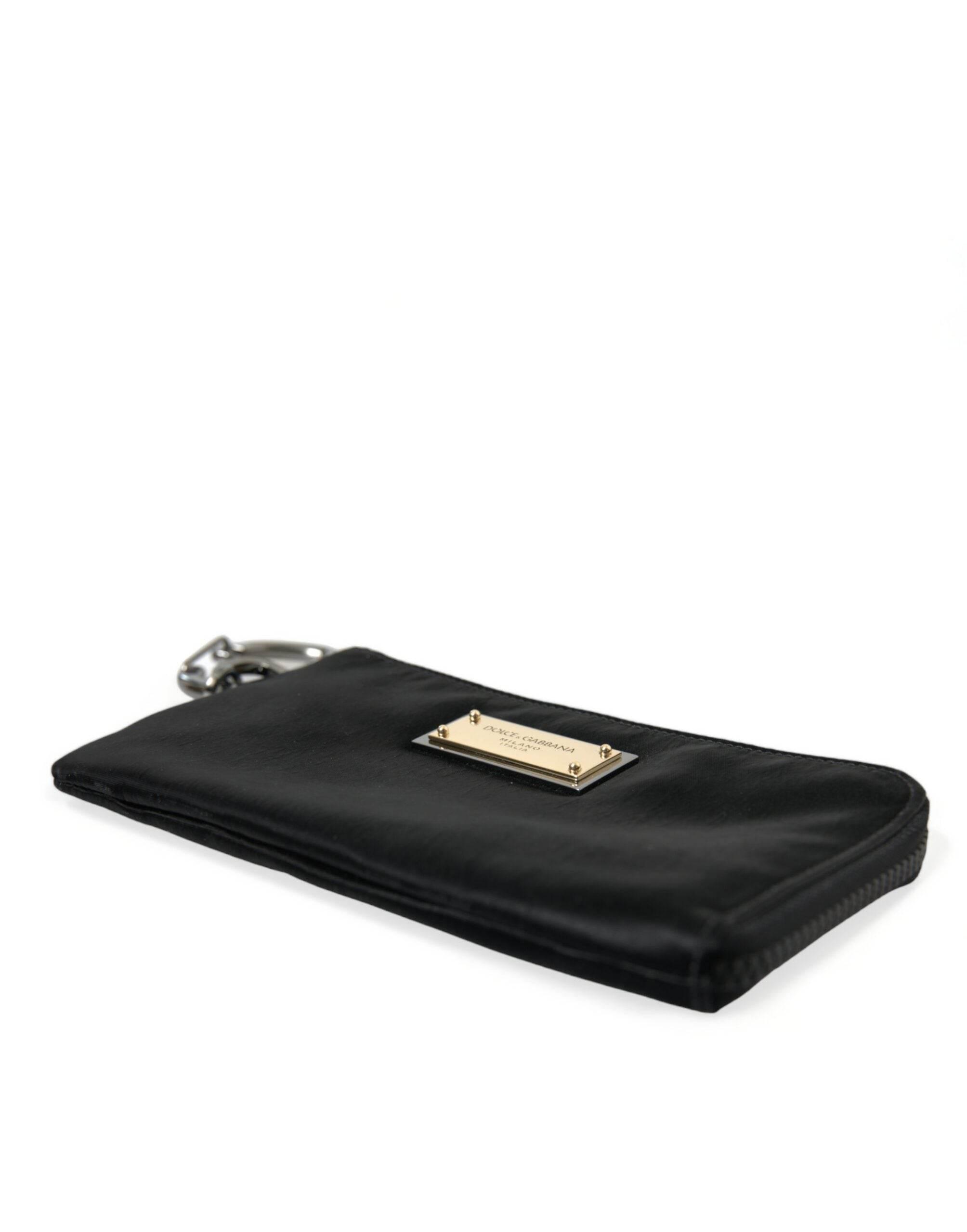 Dolce & Gabbana Sleek Designer Nylon-Leather Pouch in Black - Hilstor