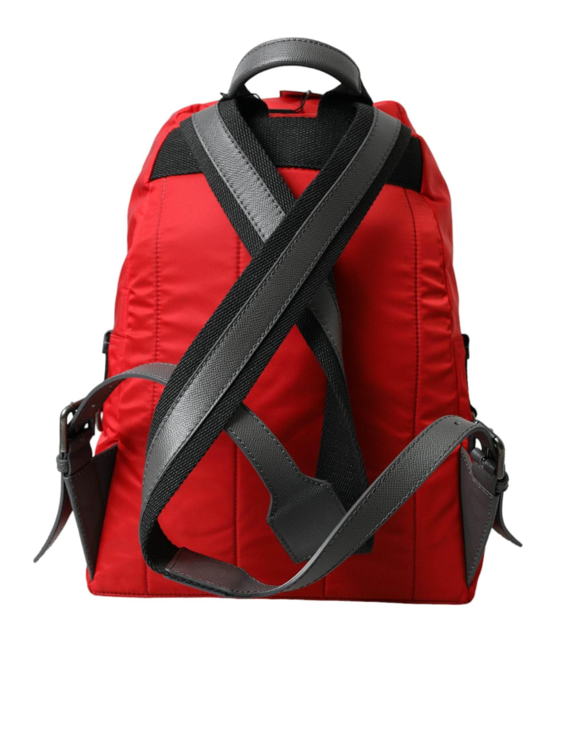 Dolce & Gabbana Elegant Red Nylon-Leather Backpack - Hilstor