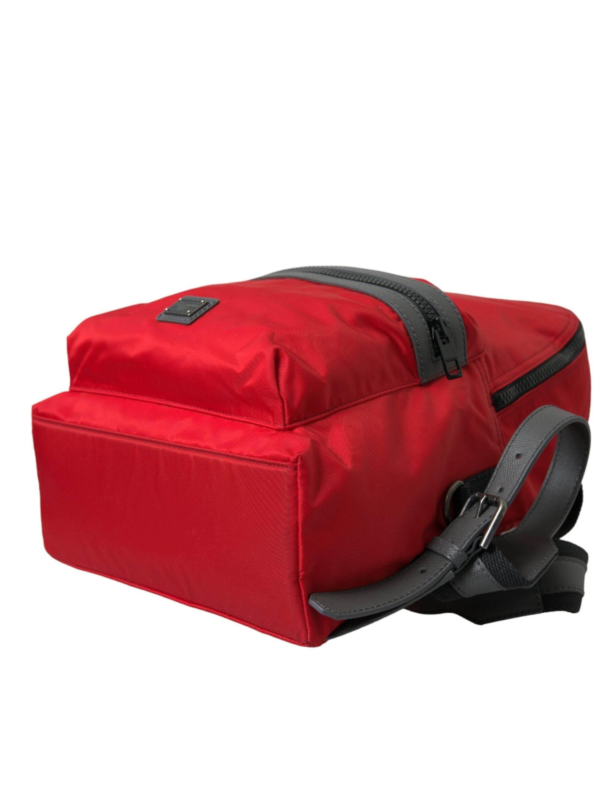 Dolce & Gabbana Elegant Red Nylon-Leather Backpack - Hilstor