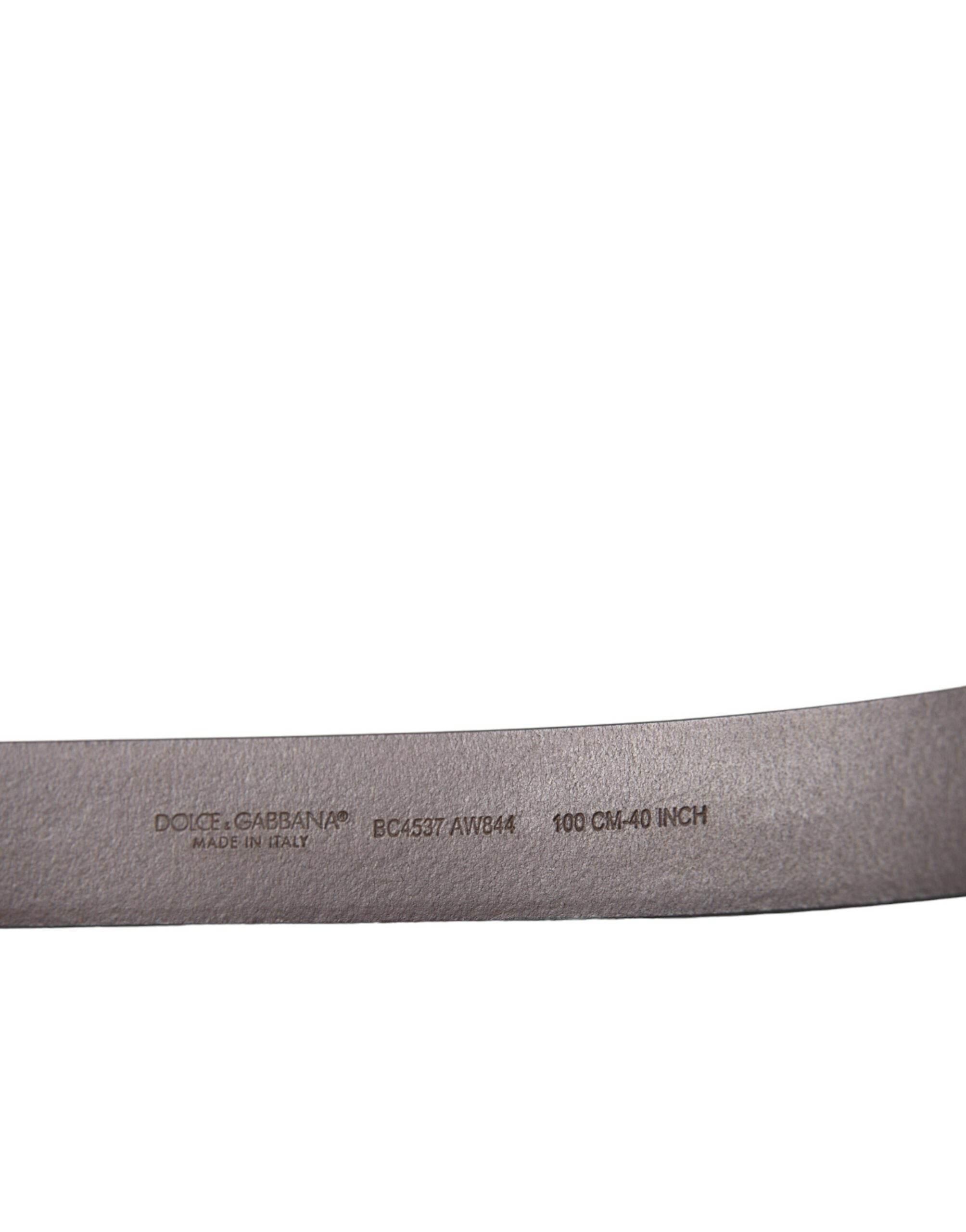 Dolce & Gabbana Brown Calf Leather Gold Metal Buckle Belt - Hilstor