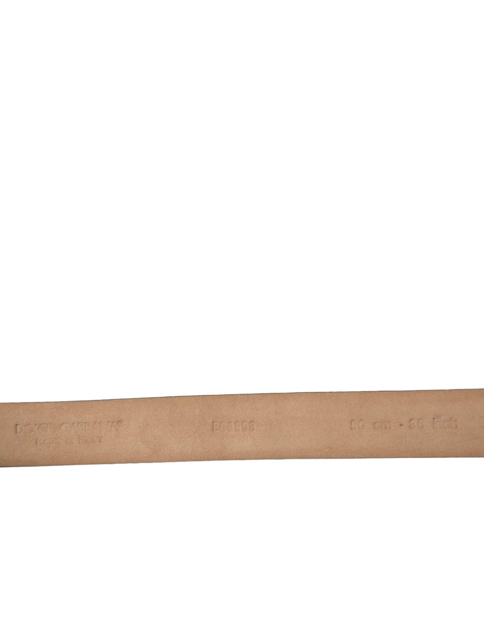 Dolce & Gabbana Dark Brown Leather Silver Metal Buckle Belt - Hilstor