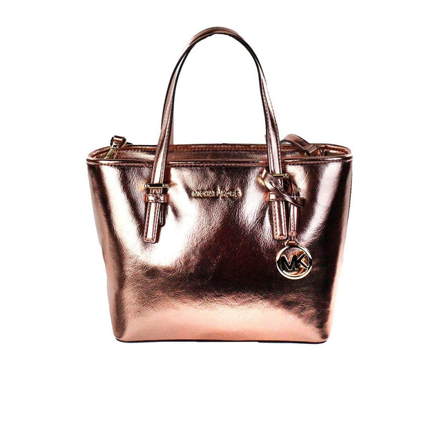 Michael Kors Jet Set Primrose Metallic XS Carryall Top Zip Tote Bag Purse - Hilstor
