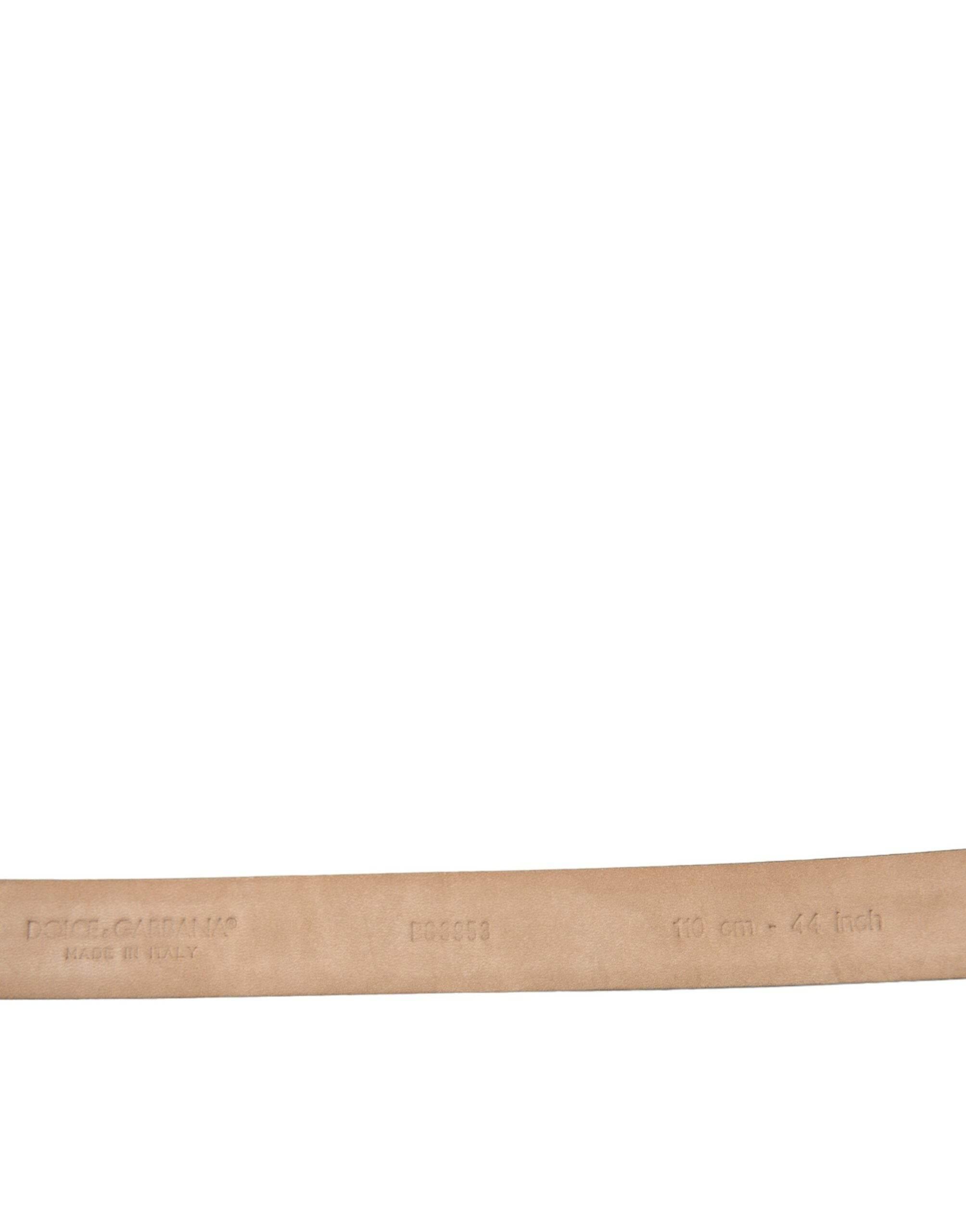 Dolce & Gabbana Dark Brown Leather Silver Metal Buckle Belt - Hilstor