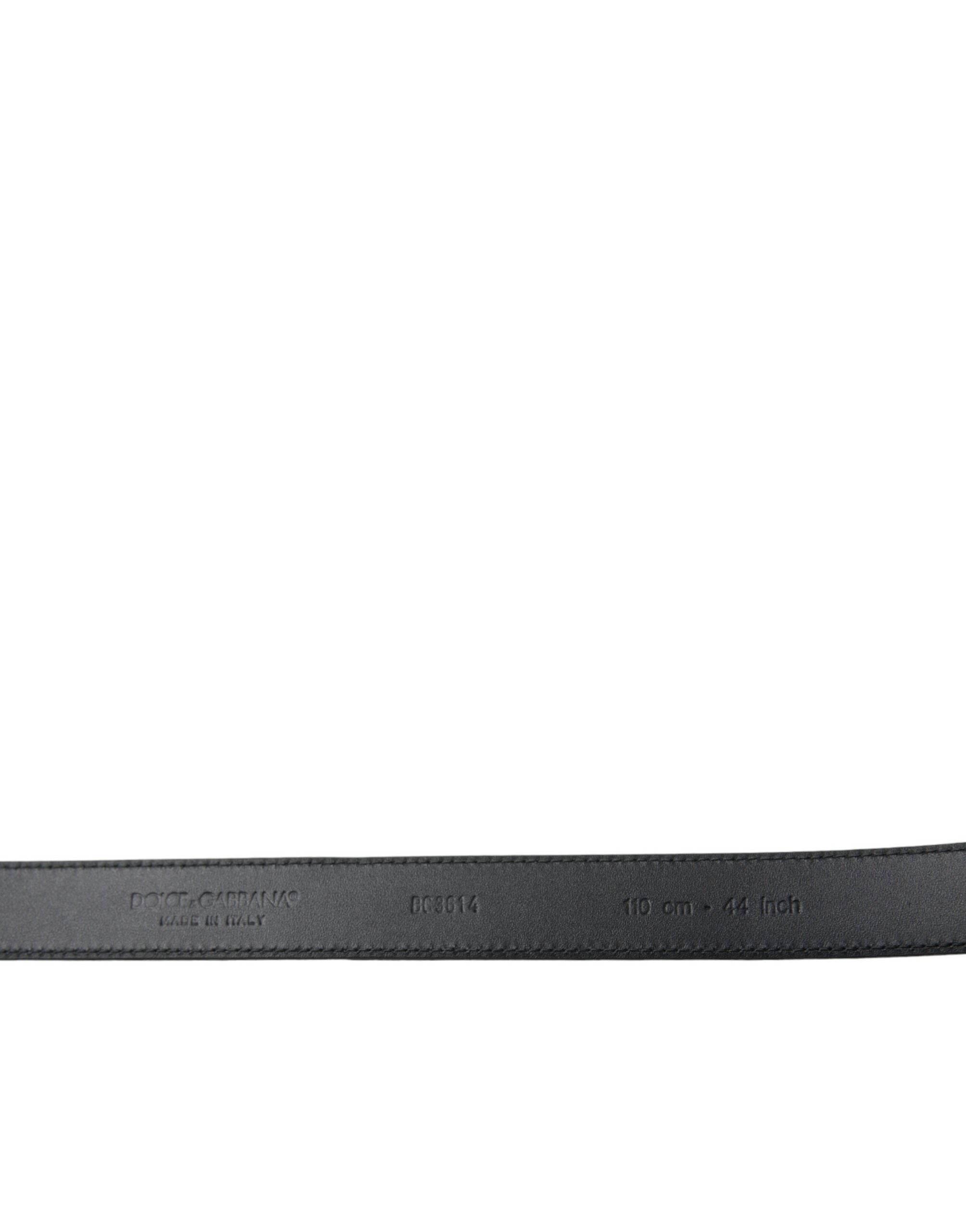 Dolce & Gabbana Black Suede Leather Gold Metal Buckle Belt - Hilstor