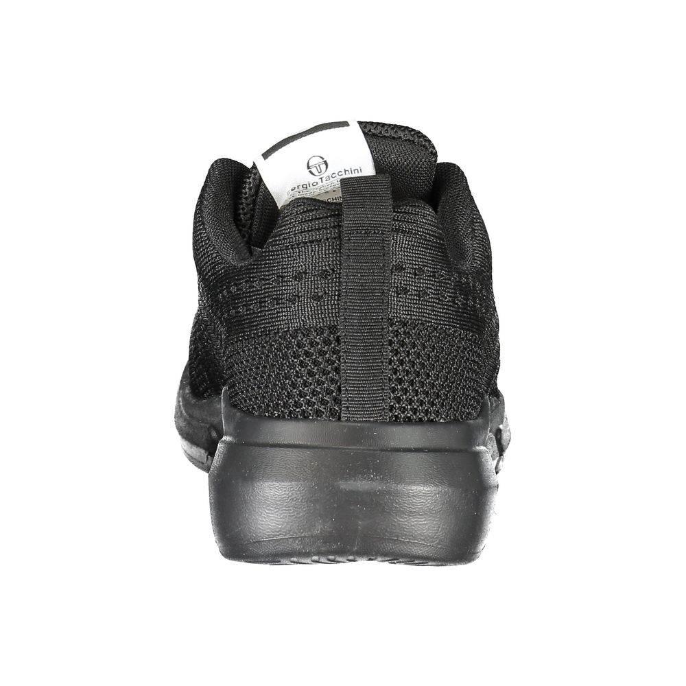 Sergio Tacchini Sleek Black Lace-up Sneakers with Contrast Detailing - Hilstor