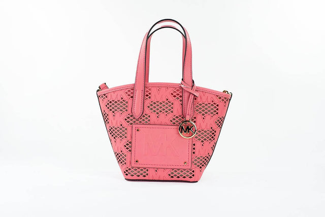 Michael Kors Kimber Small Tea Rose Leather 2-in-1 Zip Tote Messenger Bag Purse - Hilstor