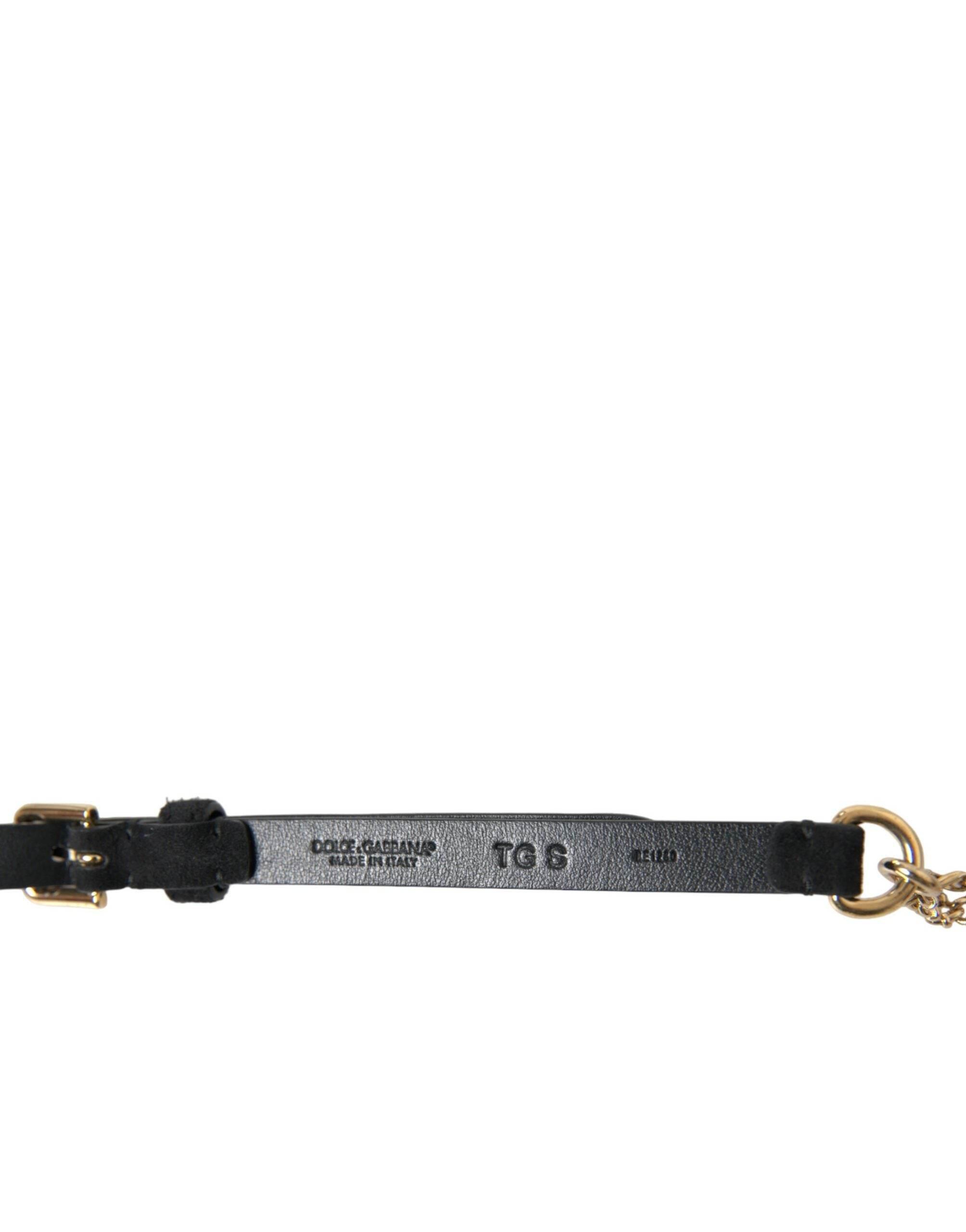 Dolce & Gabbana Elegant Crystal Bounce Leather Waist Belt - Hilstor
