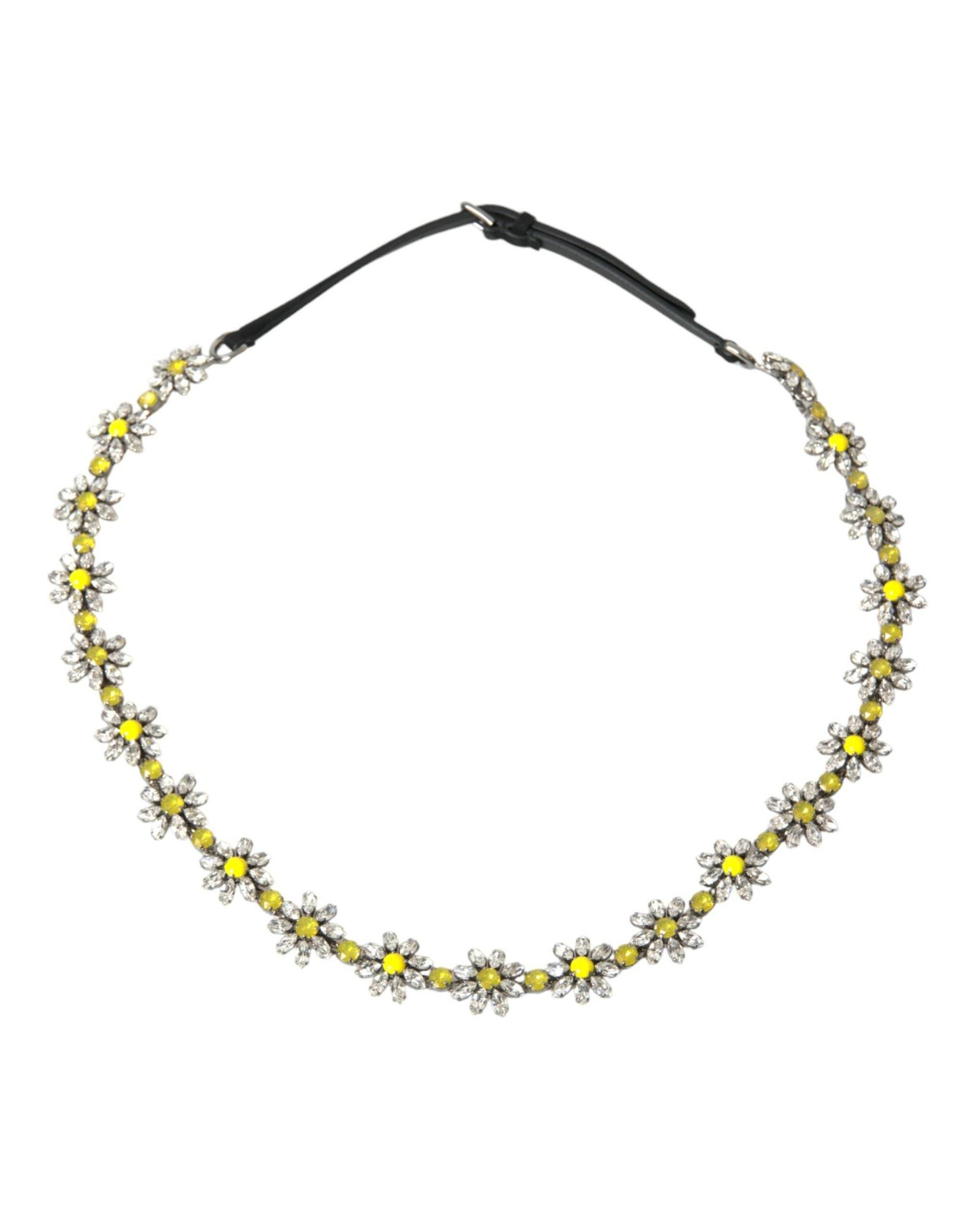 Dolce & Gabbana Elegant Crystal-Embellished Leather Belt - Hilstor