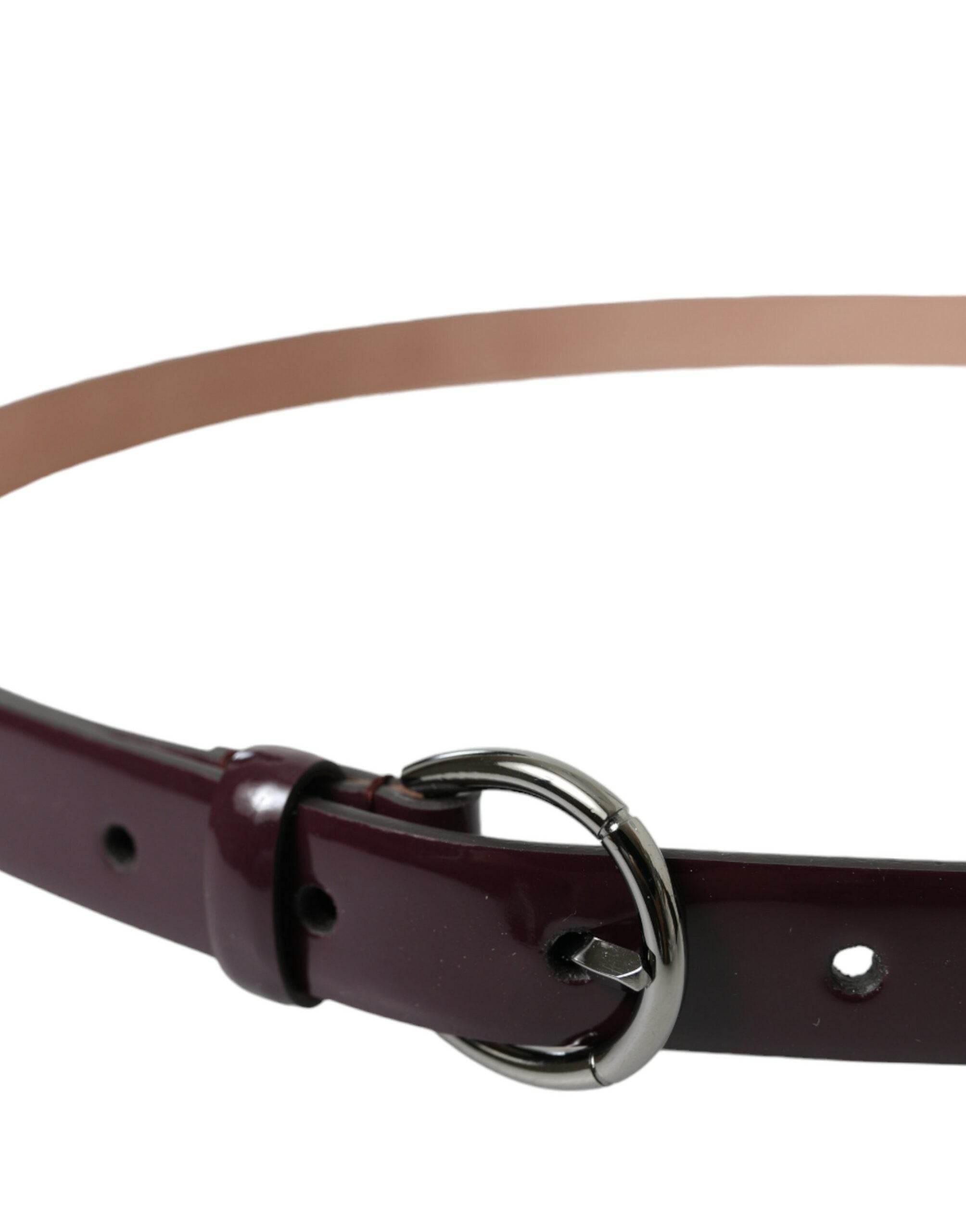 Dolce & Gabbana Elegant Maroon Leather Waist Belt - Hilstor