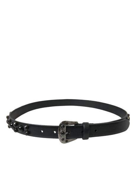 Dolce & Gabbana Engraved Logo Leather Waist Belt - Hilstor