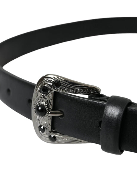 Dolce & Gabbana Engraved Logo Leather Waist Belt - Hilstor