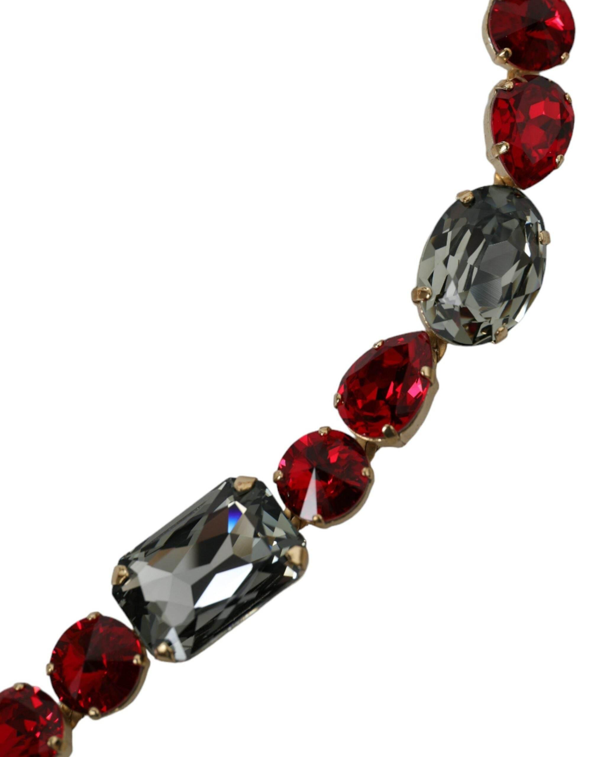 Dolce & Gabbana Radiant Red Crystal Buckle Waist Belt - Hilstor