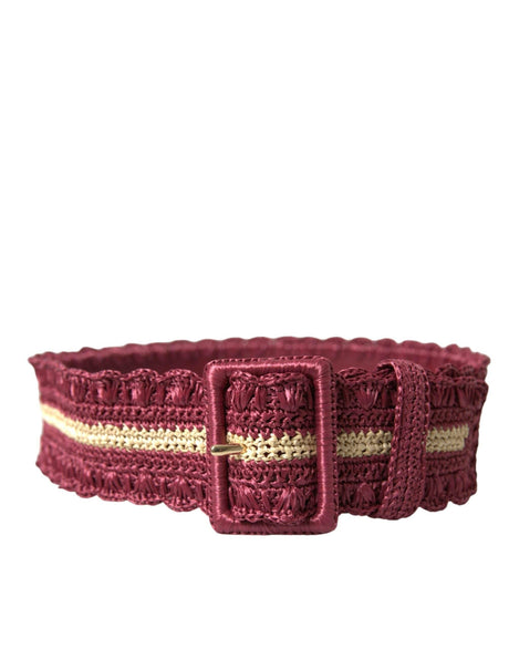 Dolce & Gabbana Maroon Elegance Canvas Waist Belt - Hilstor