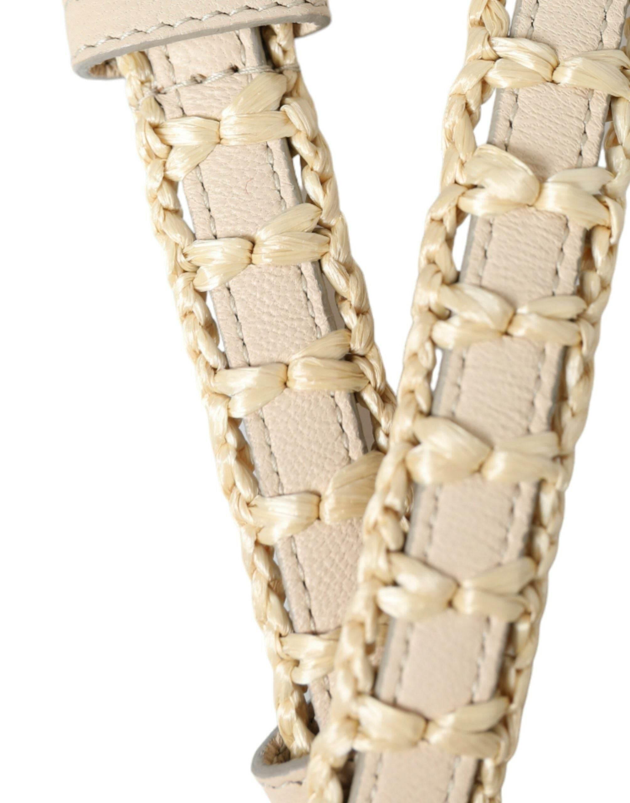 Dolce & Gabbana Elegant Beige Leather Waist Belt - Hilstor