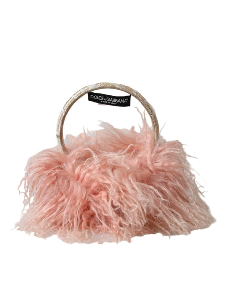 Dolce & Gabbana Elegant Pink Fur Earmuffs - Winter Chic Accessory - Hilstor