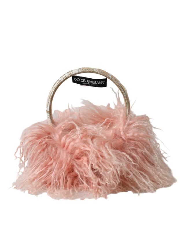 Dolce & Gabbana Elegant Pink Fur Earmuffs - Winter Chic Accessory - Hilstor