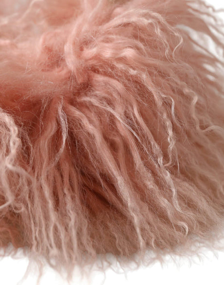 Dolce & Gabbana Elegant Pink Fur Earmuffs - Winter Chic Accessory - Hilstor