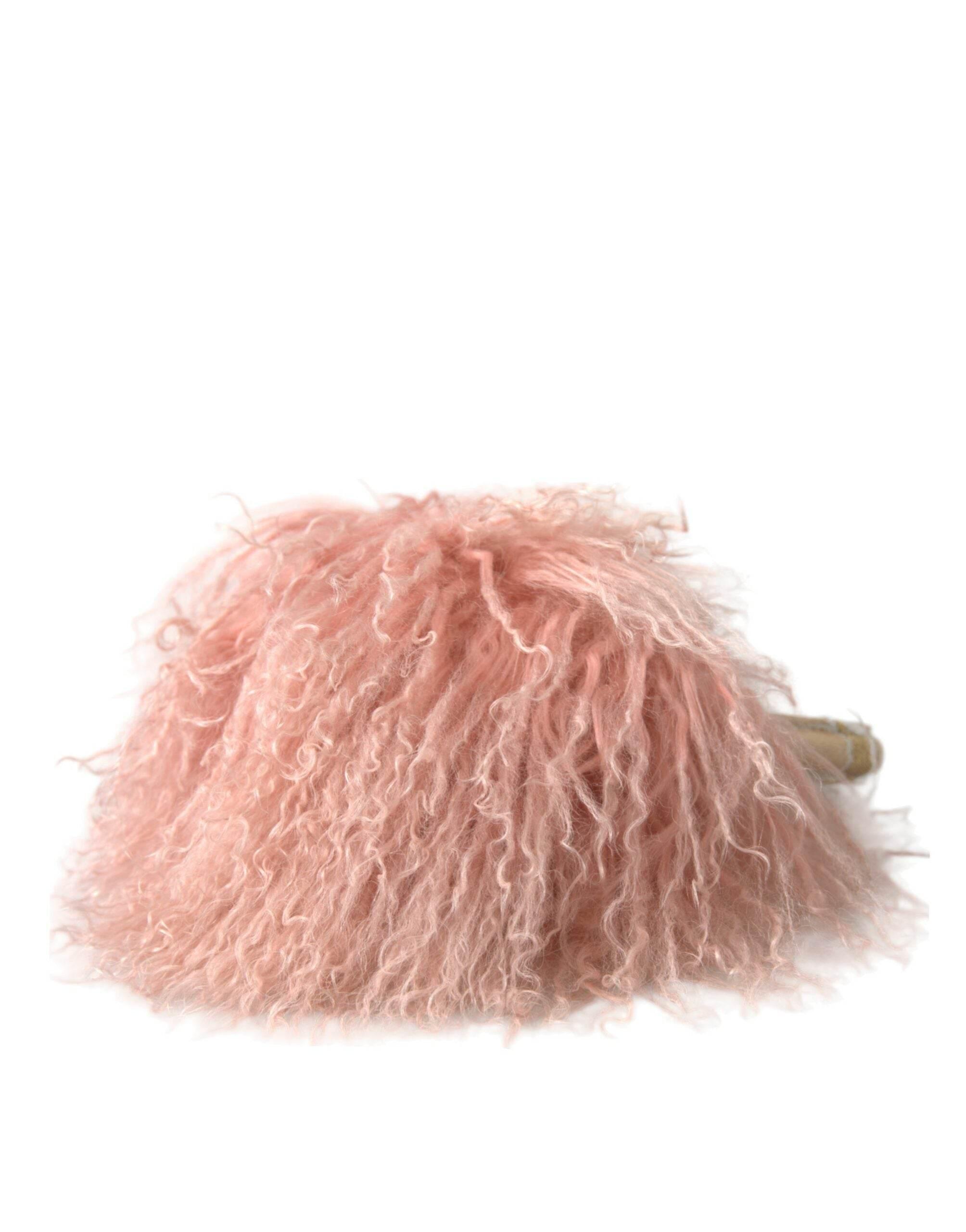 Dolce & Gabbana Elegant Pink Fur Earmuffs - Winter Chic Accessory - Hilstor