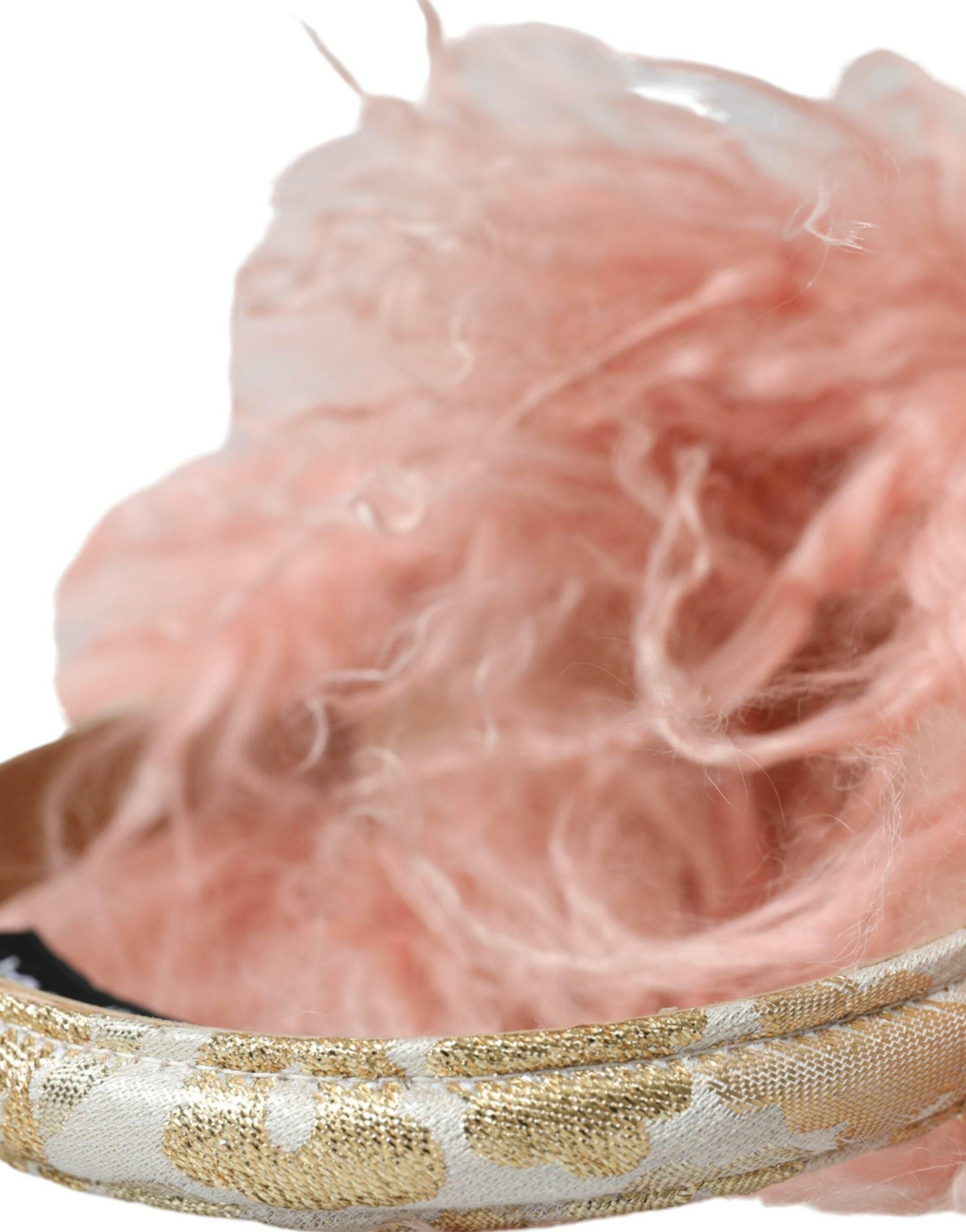 Dolce & Gabbana Elegant Pink Fur Earmuffs - Winter Chic Accessory - Hilstor