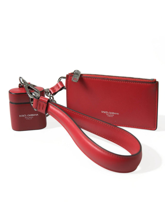 Dolce & Gabbana Elegant Red Leather Airpods Case - Hilstor