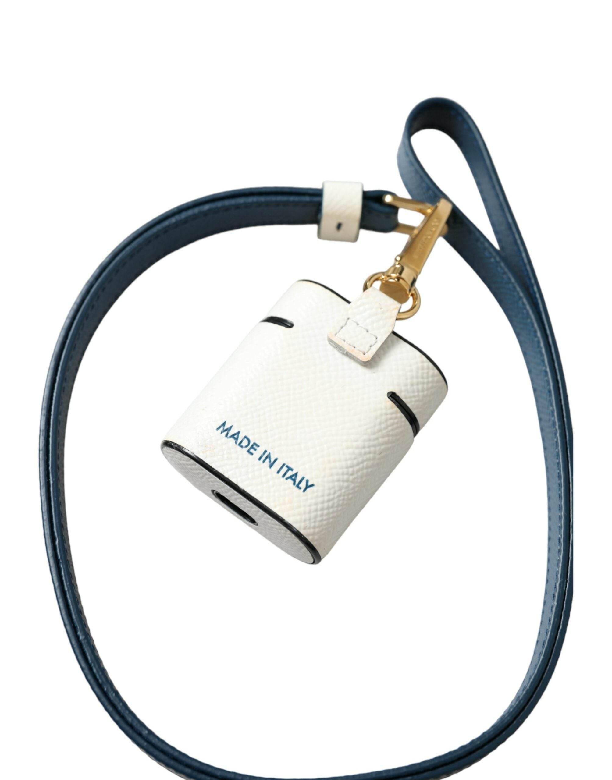 Dolce & Gabbana Chic Leather Airpods Case in Blue & White - Hilstor