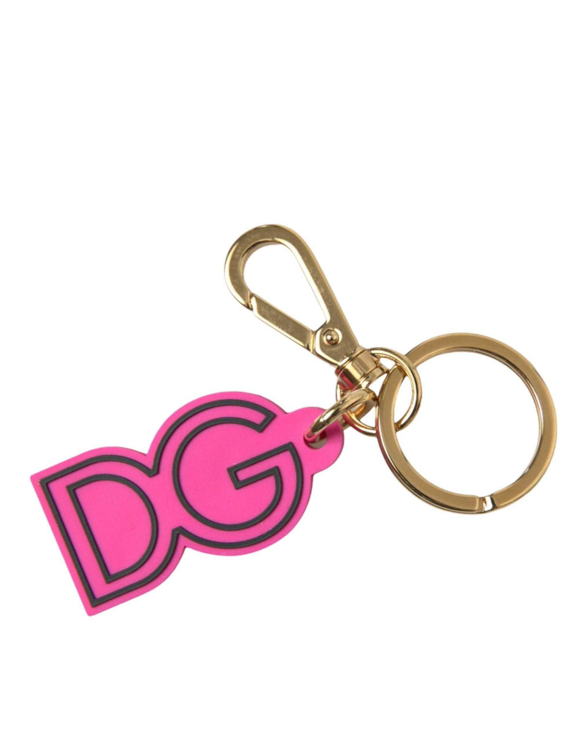 Dolce & Gabbana Chic Gold and Pink Keychain Elegance - Hilstor