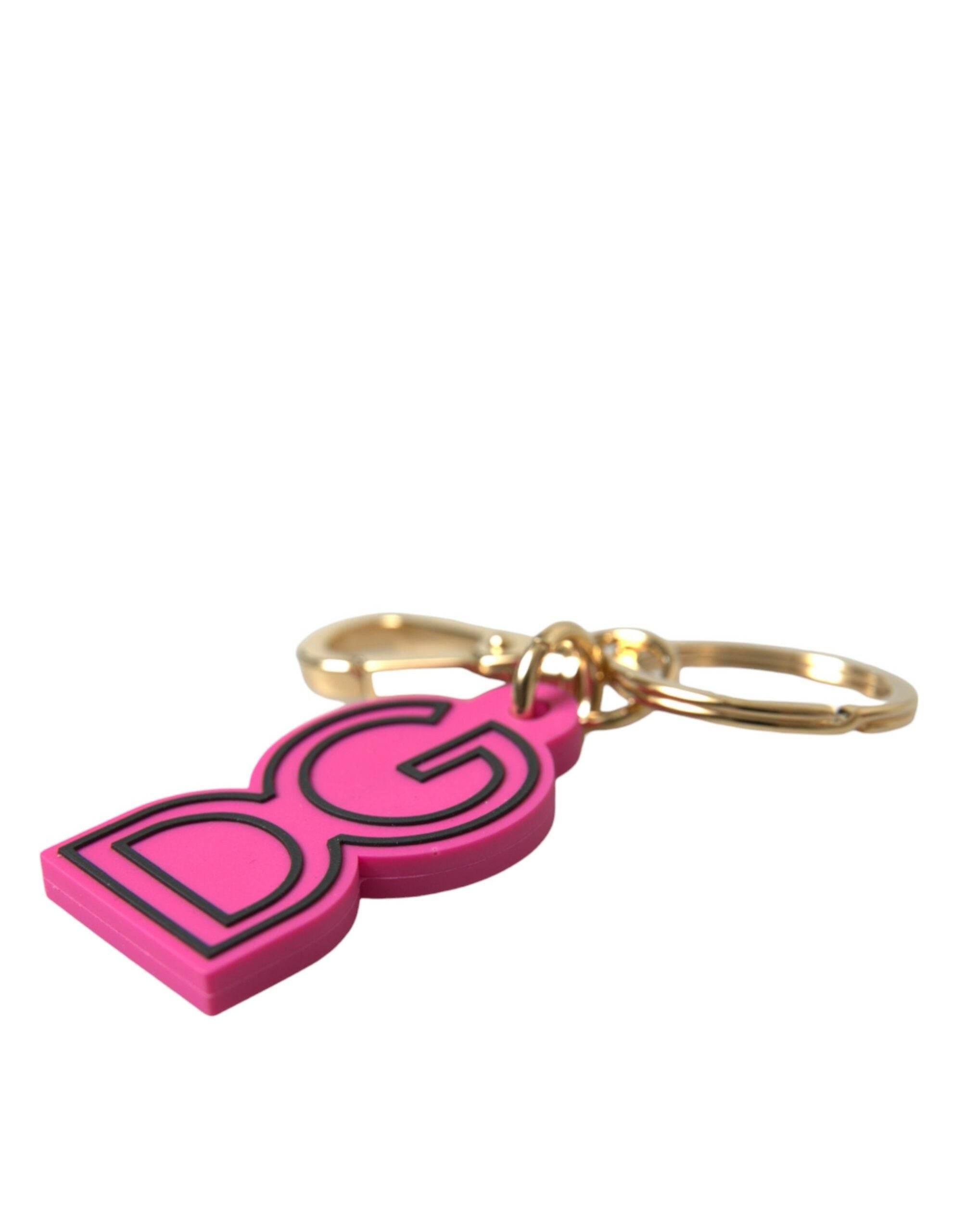 Dolce & Gabbana Chic Gold and Pink Keychain Elegance - Hilstor