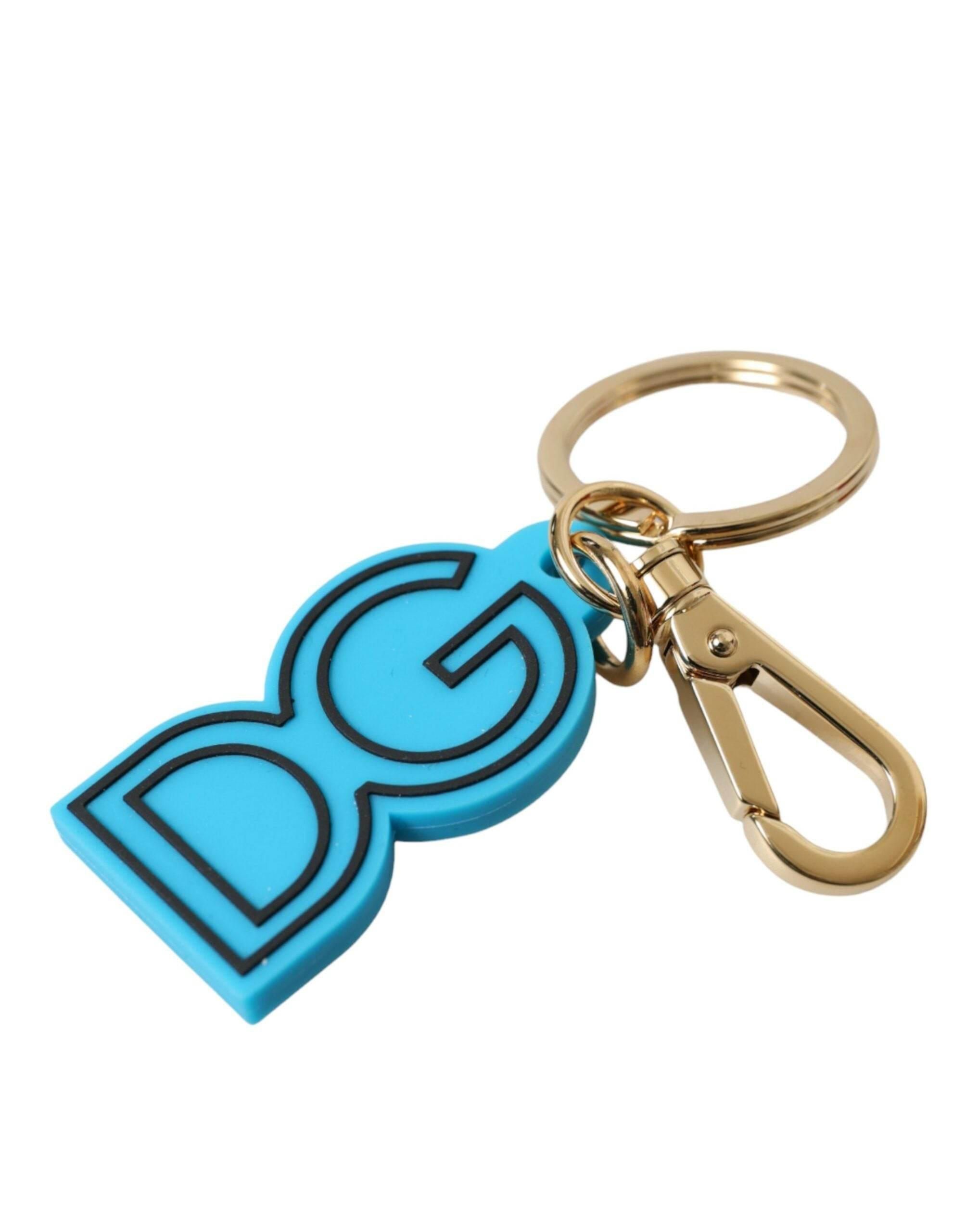 Dolce & Gabbana Elegant Blue Gold Keychain Accessory - Hilstor