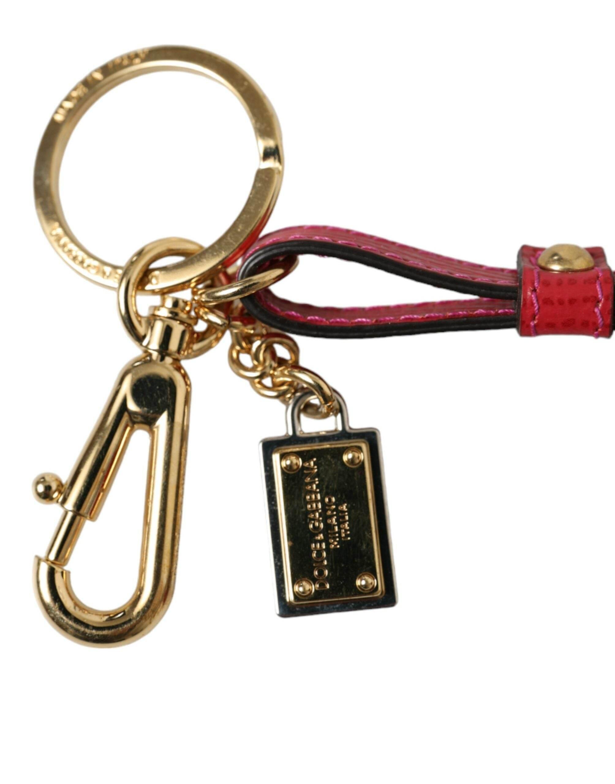 Dolce & Gabbana Stunning Red Leather Keychain - Hilstor