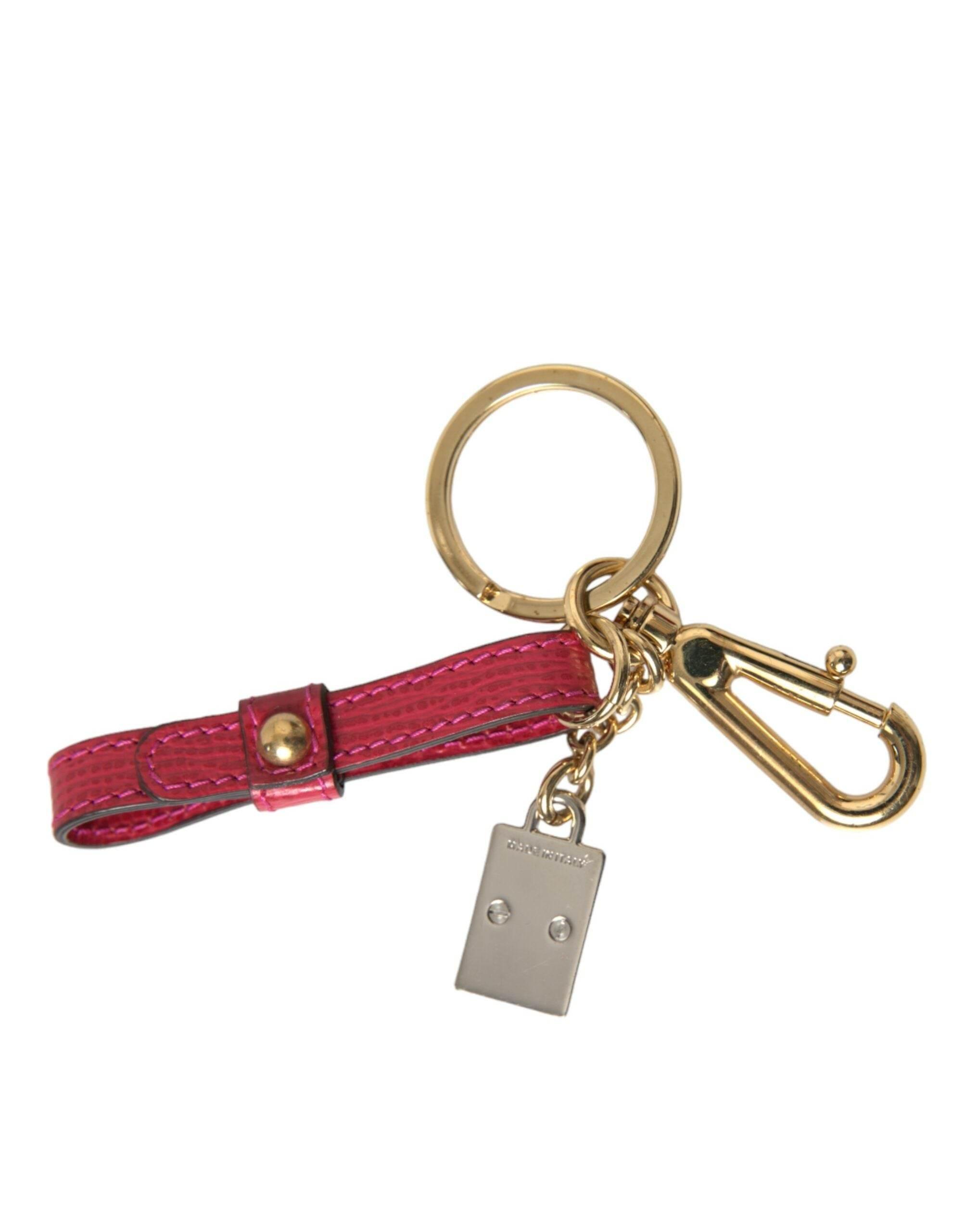 Dolce & Gabbana Stunning Red Leather Keychain - Hilstor