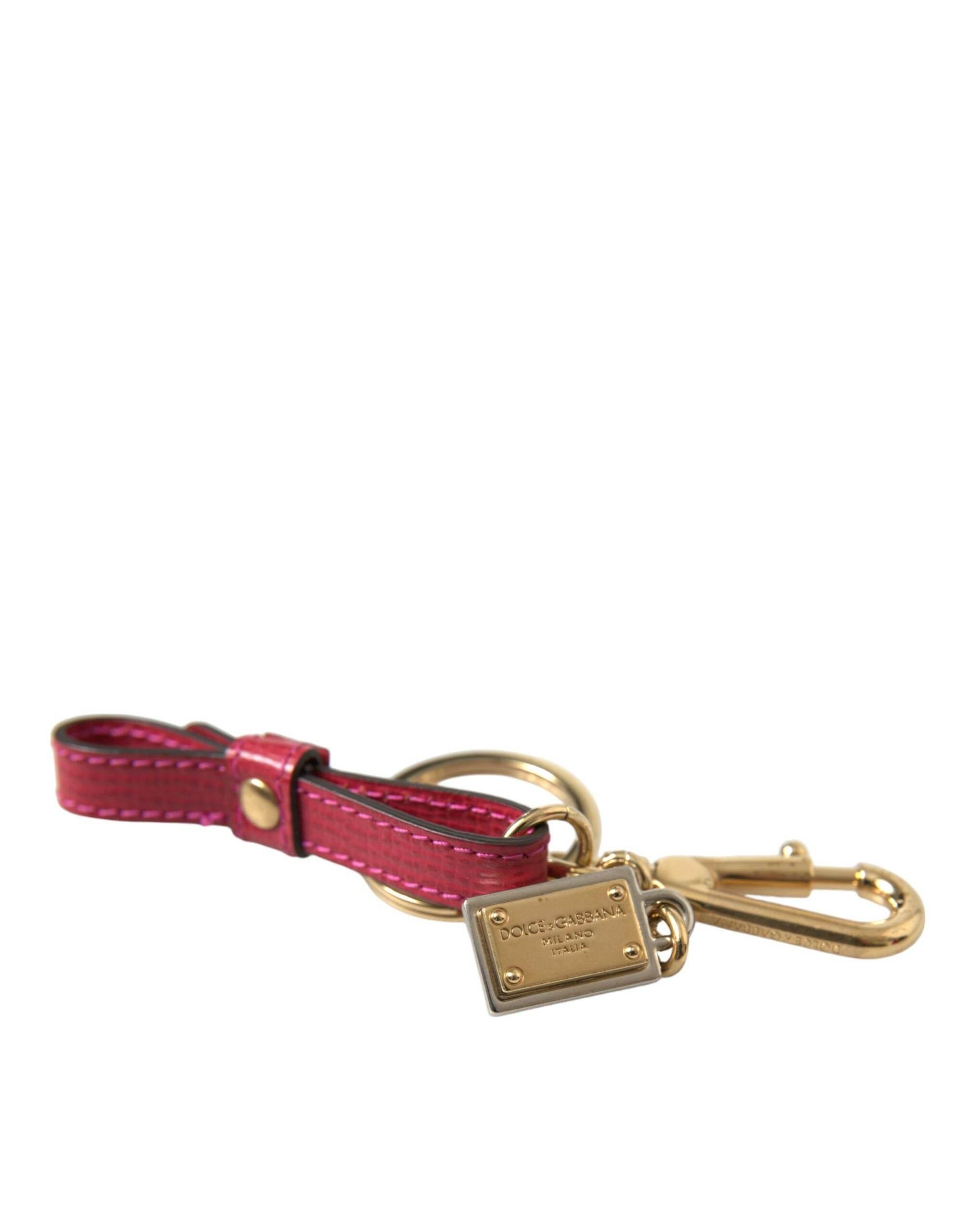 Dolce & Gabbana Stunning Red Leather Keychain - Hilstor