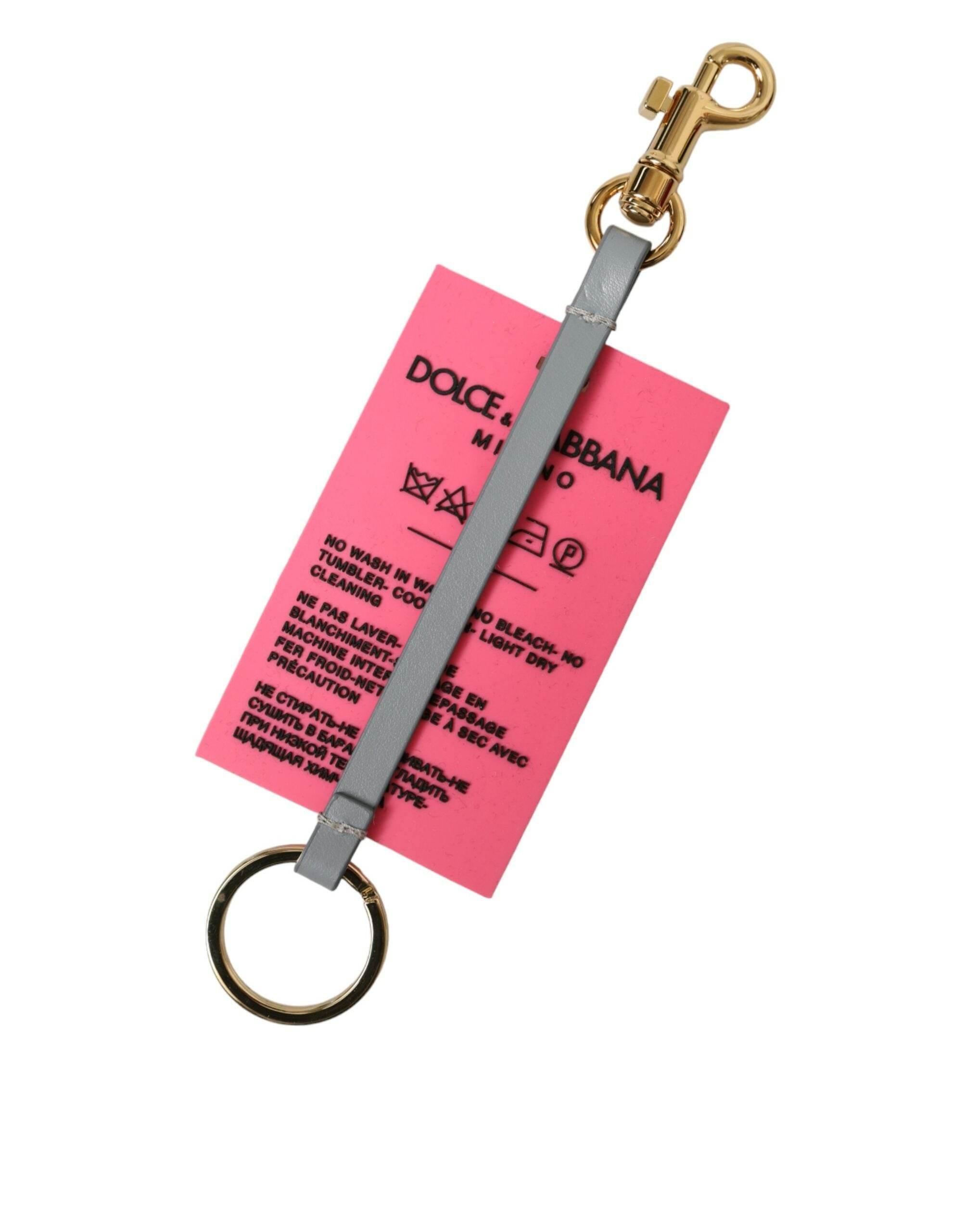 Dolce & Gabbana Chic Trifold Gold & Pink Key Holder Case - Hilstor