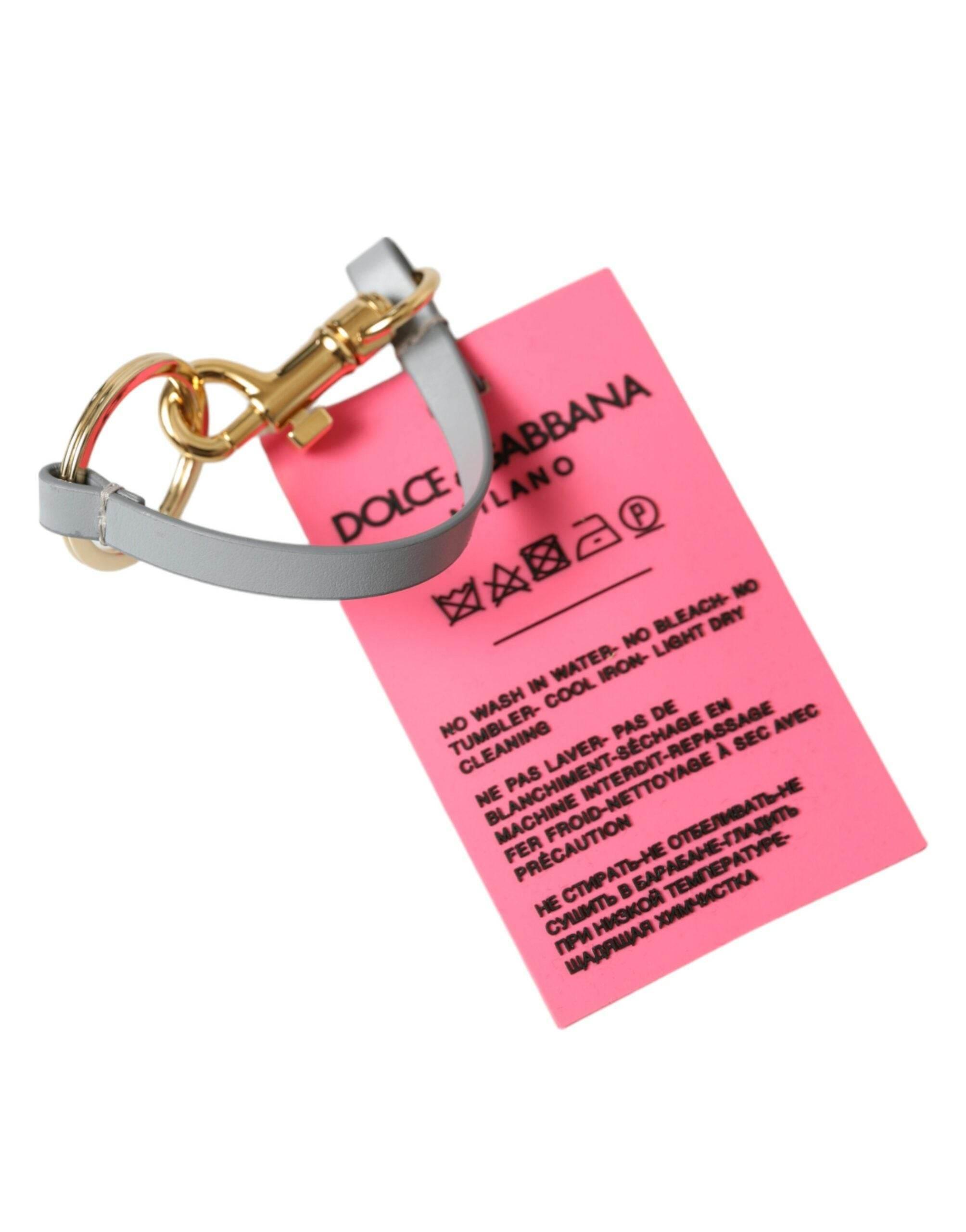 Dolce & Gabbana Chic Trifold Gold & Pink Key Holder Case - Hilstor