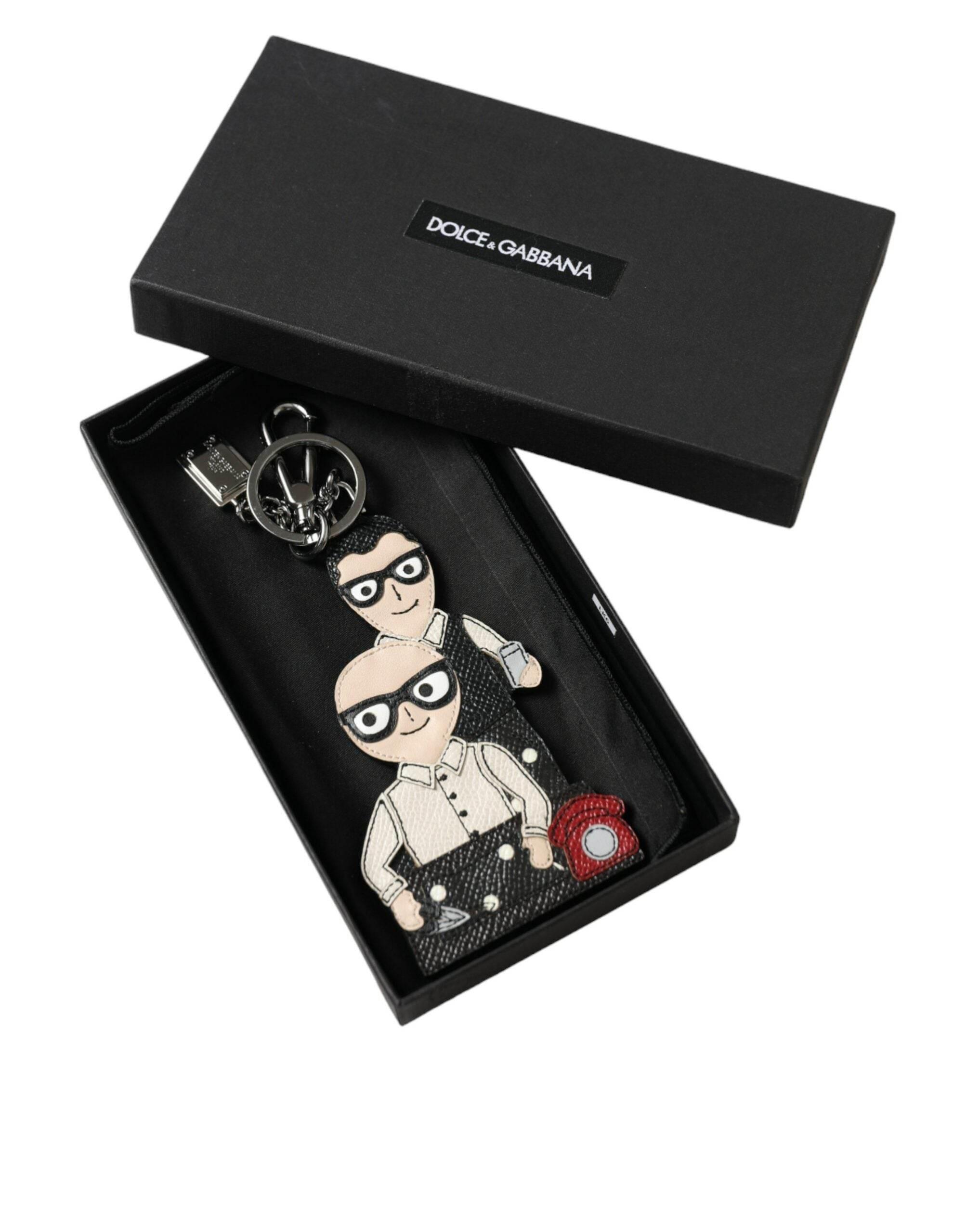 Dolce & Gabbana Elegant Multicolor Leather Keychain - Hilstor