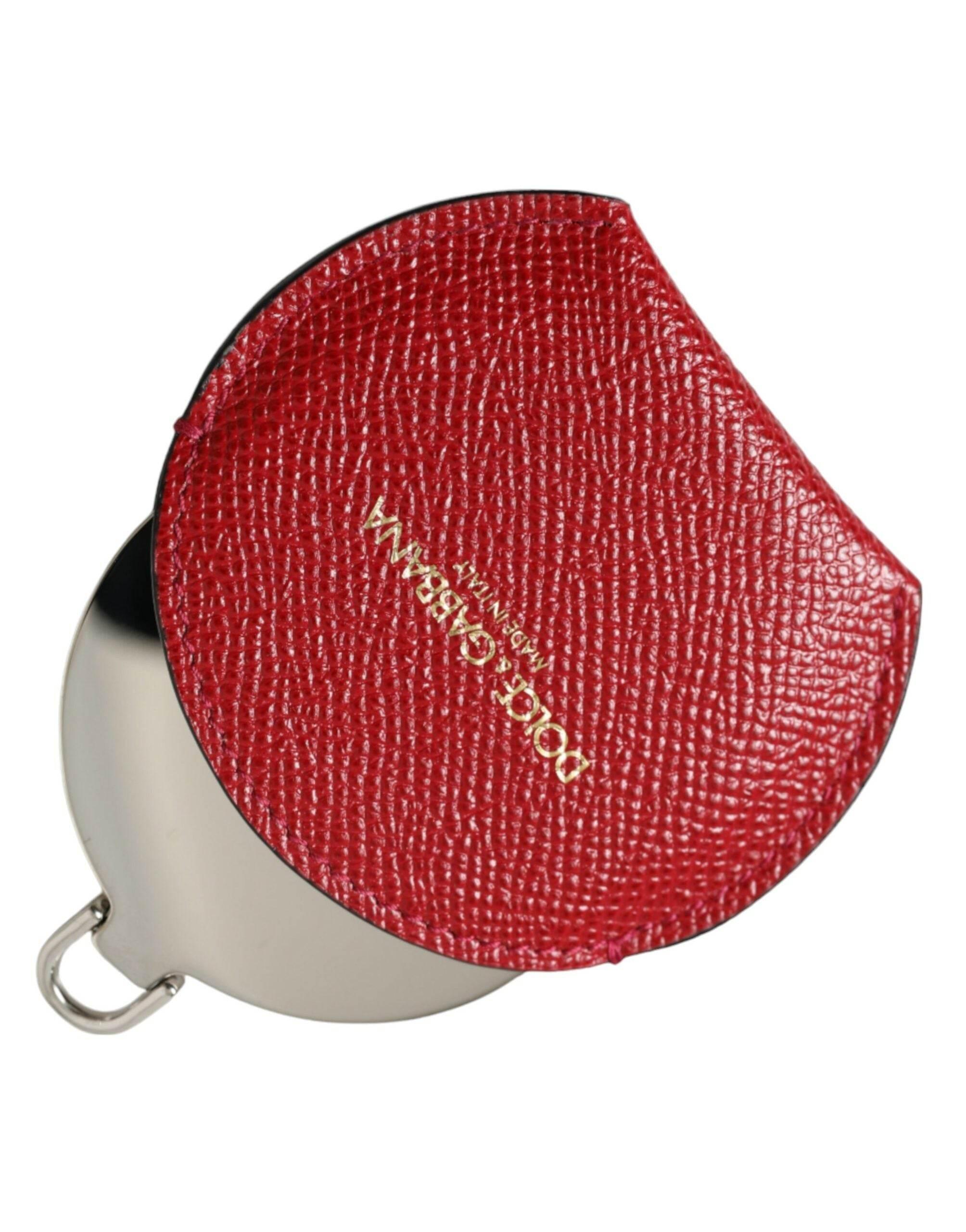 Dolce & Gabbana Elegant Red Leather Mirror Holder - Hilstor