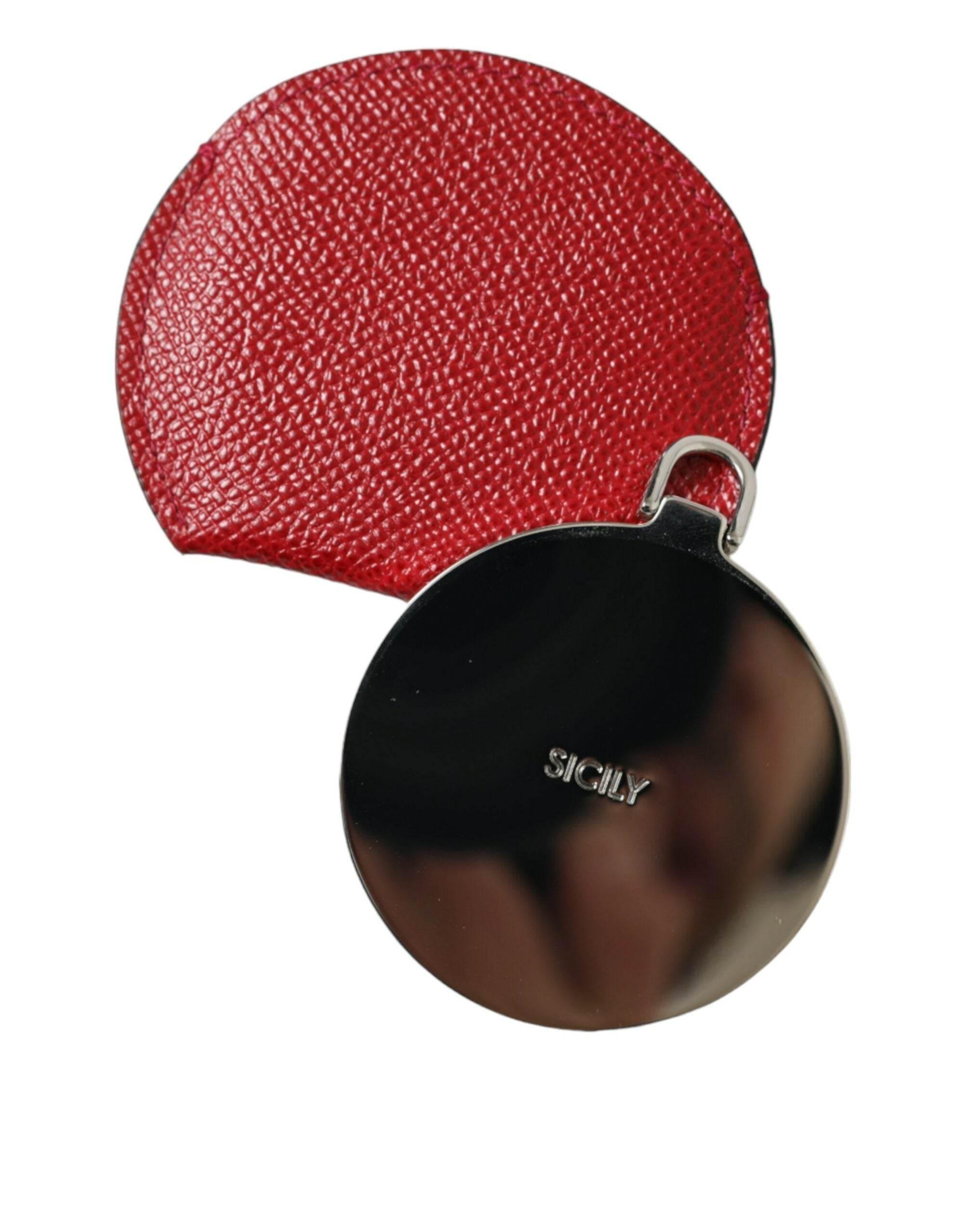 Dolce & Gabbana Elegant Red Leather Mirror Holder - Hilstor