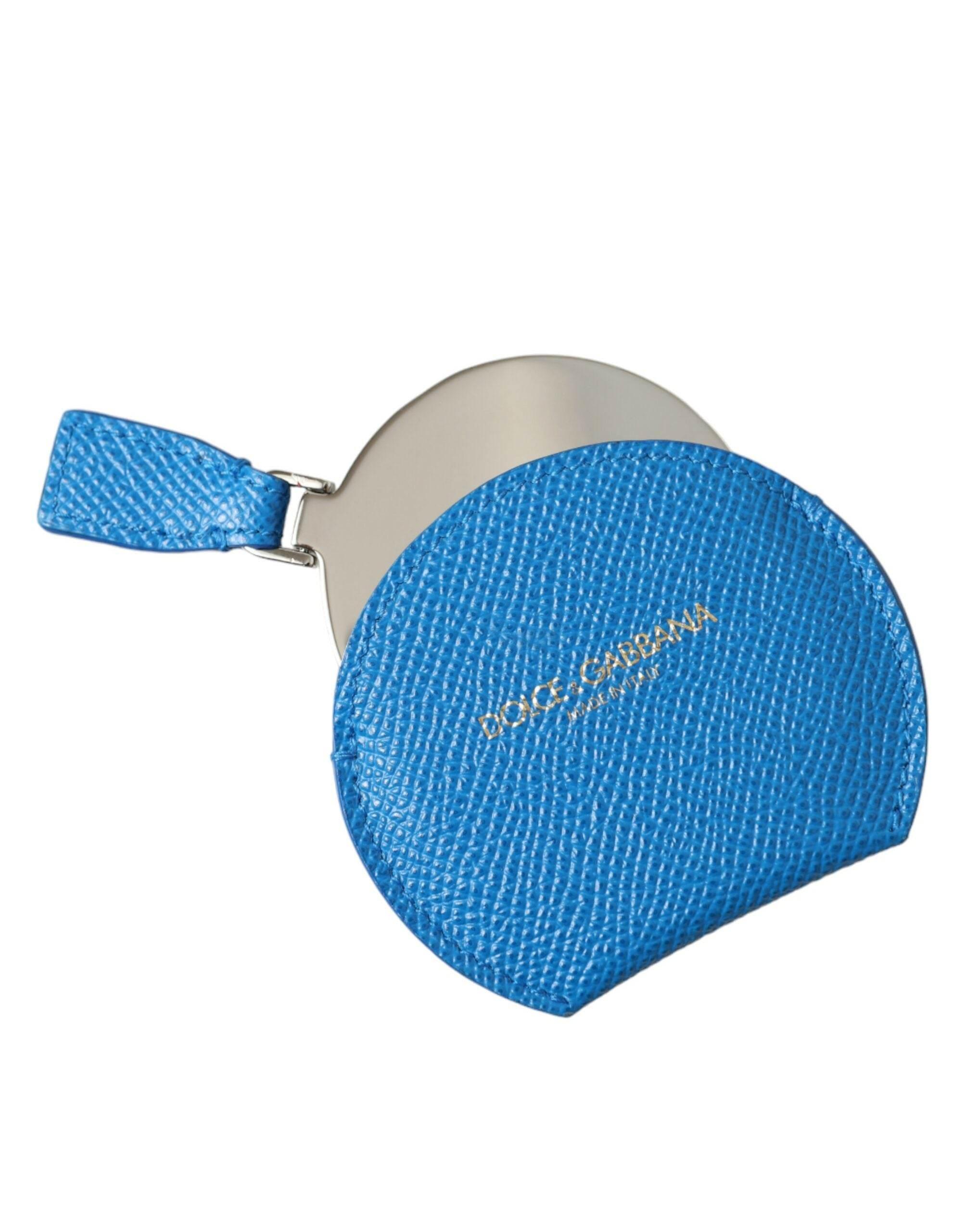 Dolce & Gabbana Elegant Blue Leather Mirror Holder - Hilstor