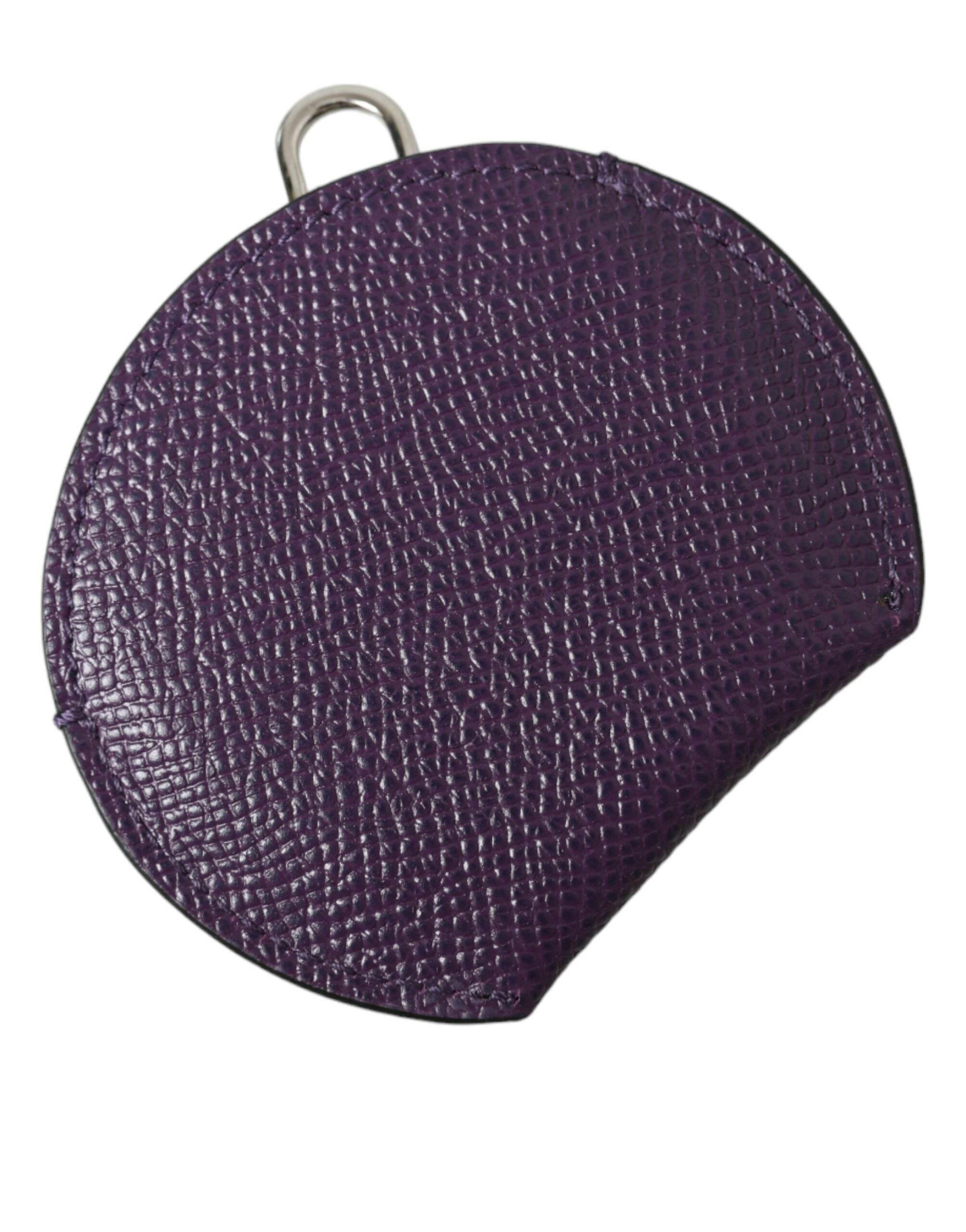 Dolce & Gabbana Elegant Purple Leather Mirror Holder - Hilstor