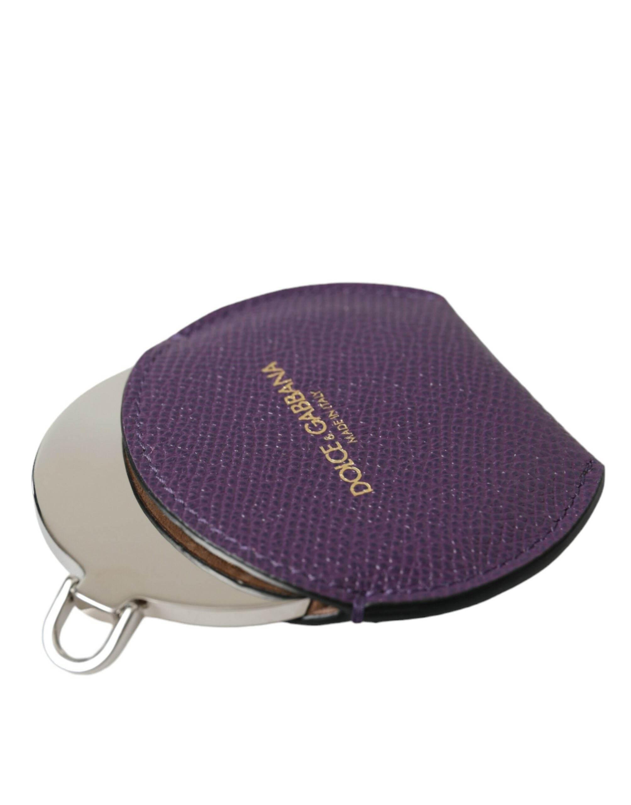 Dolce & Gabbana Elegant Purple Leather Mirror Holder - Hilstor
