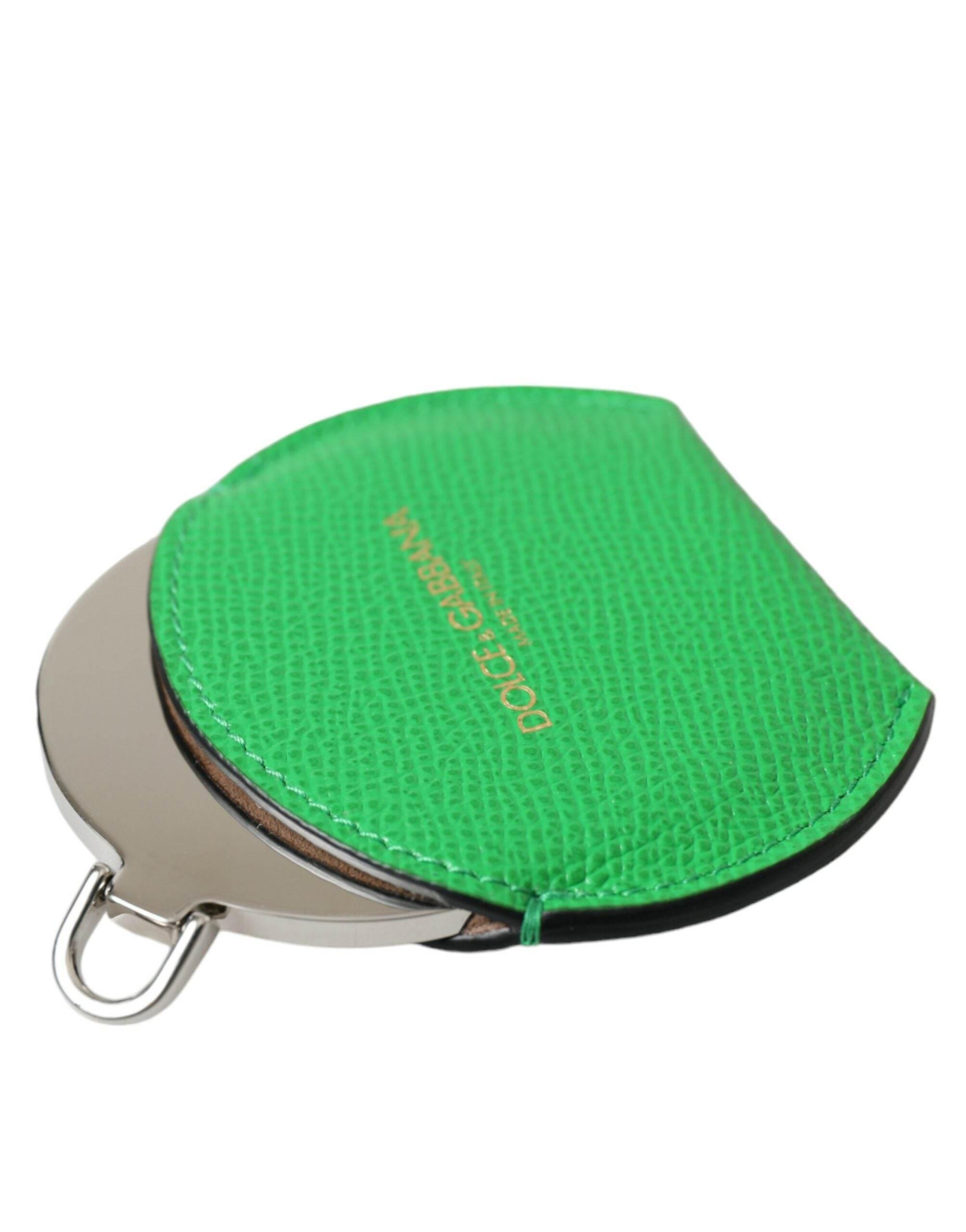 Dolce & Gabbana Emerald Leather Hand Mirror Holder - Hilstor