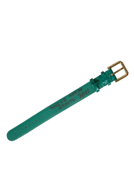Dolce & Gabbana Elegant Green Leather Neck Band - Hilstor
