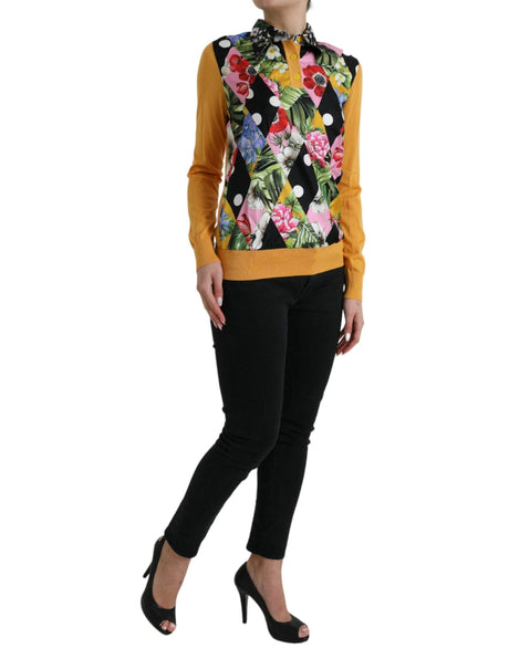 Dolce & Gabbana Multicolor Cashmere-Silk Blend Henley Sweater - Hilstor