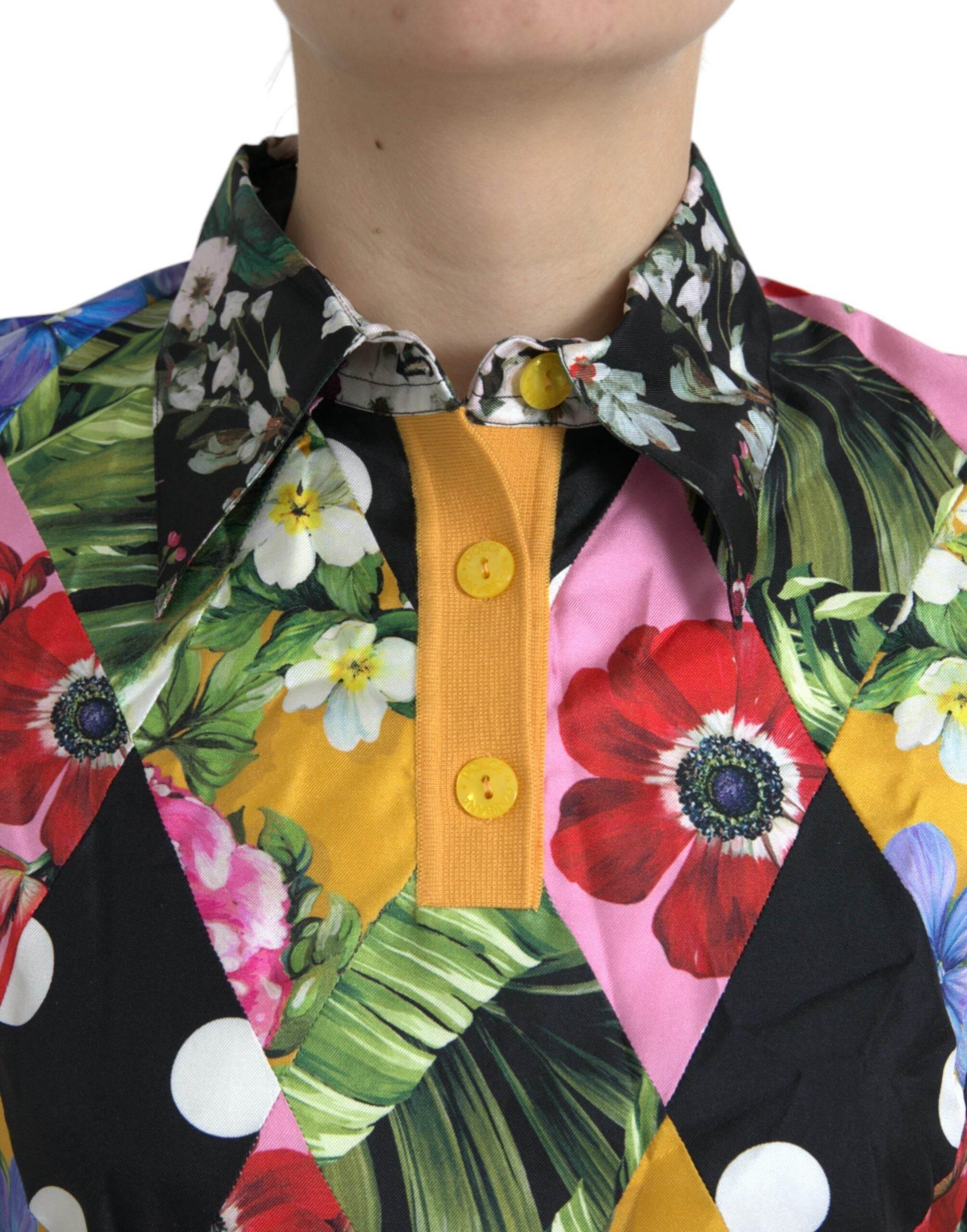 Dolce & Gabbana Multicolor Cashmere-Silk Blend Henley Sweater - Hilstor