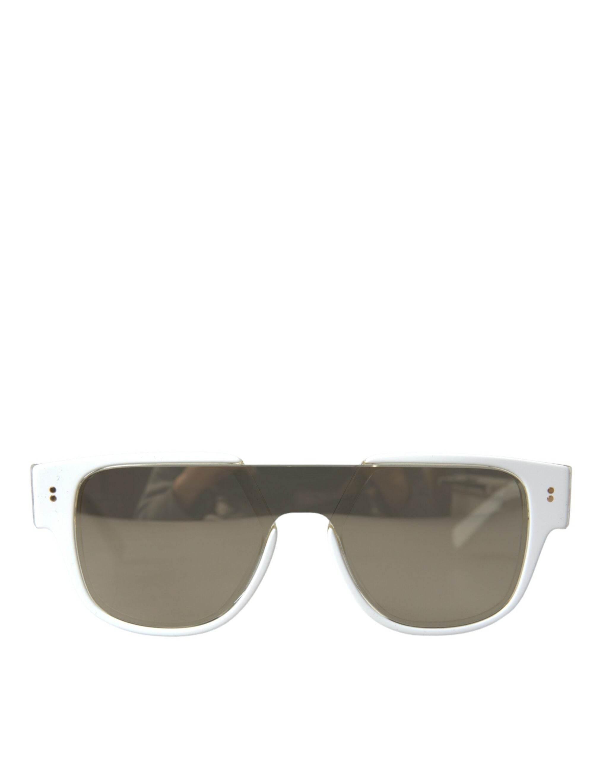 Dolce & Gabbana Chic White Acetate Designer Sunglasses - Hilstor