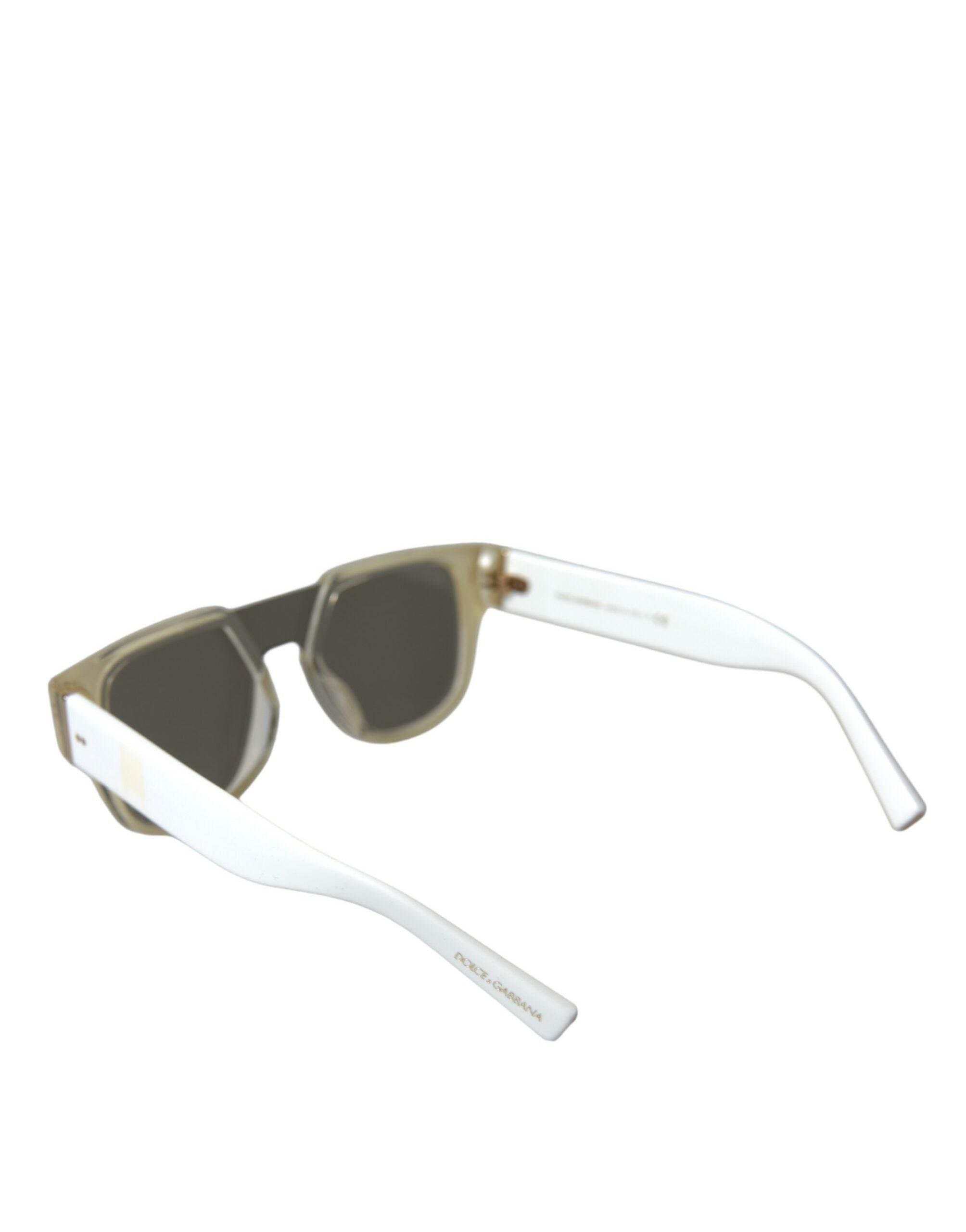 Dolce & Gabbana Chic White Acetate Designer Sunglasses - Hilstor
