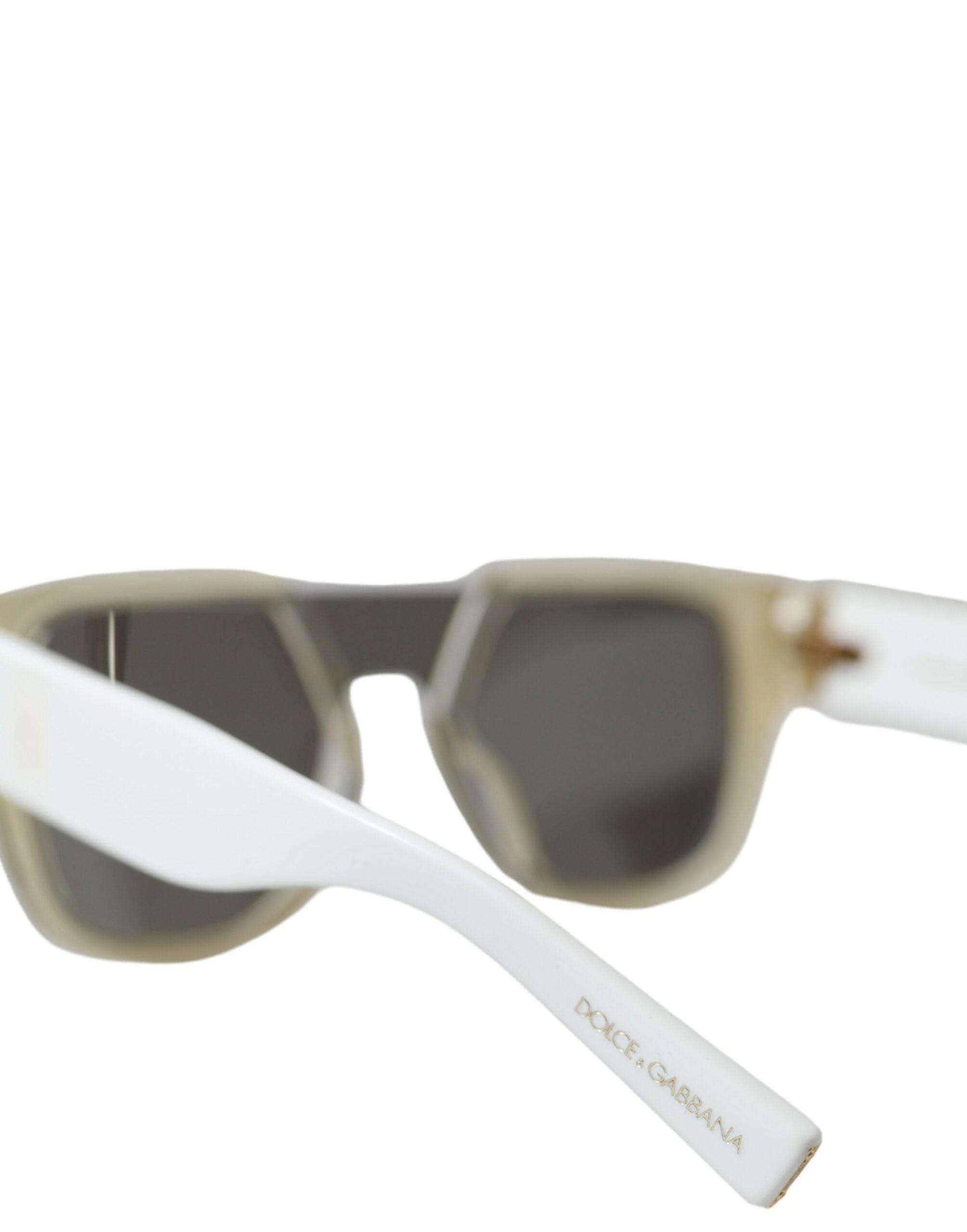 Dolce & Gabbana Chic White Acetate Designer Sunglasses - Hilstor
