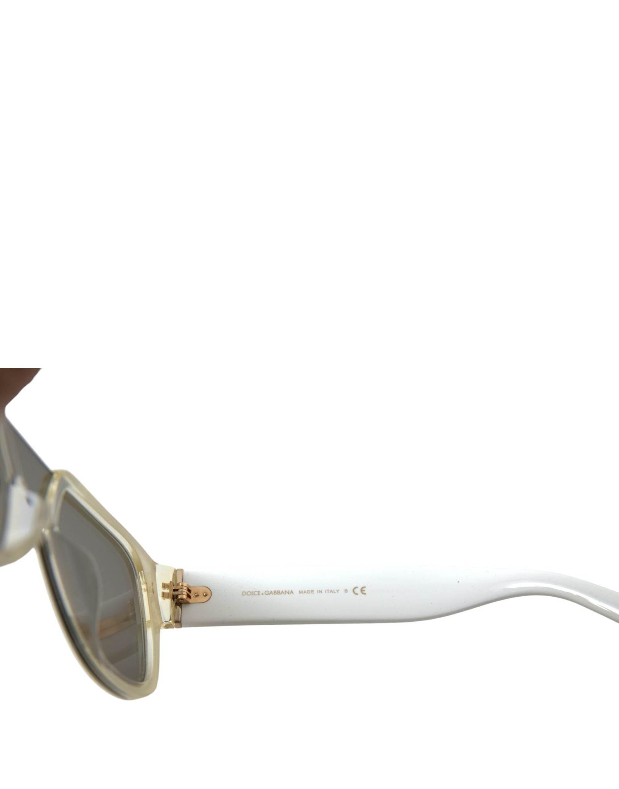 Dolce & Gabbana Chic White Acetate Designer Sunglasses - Hilstor
