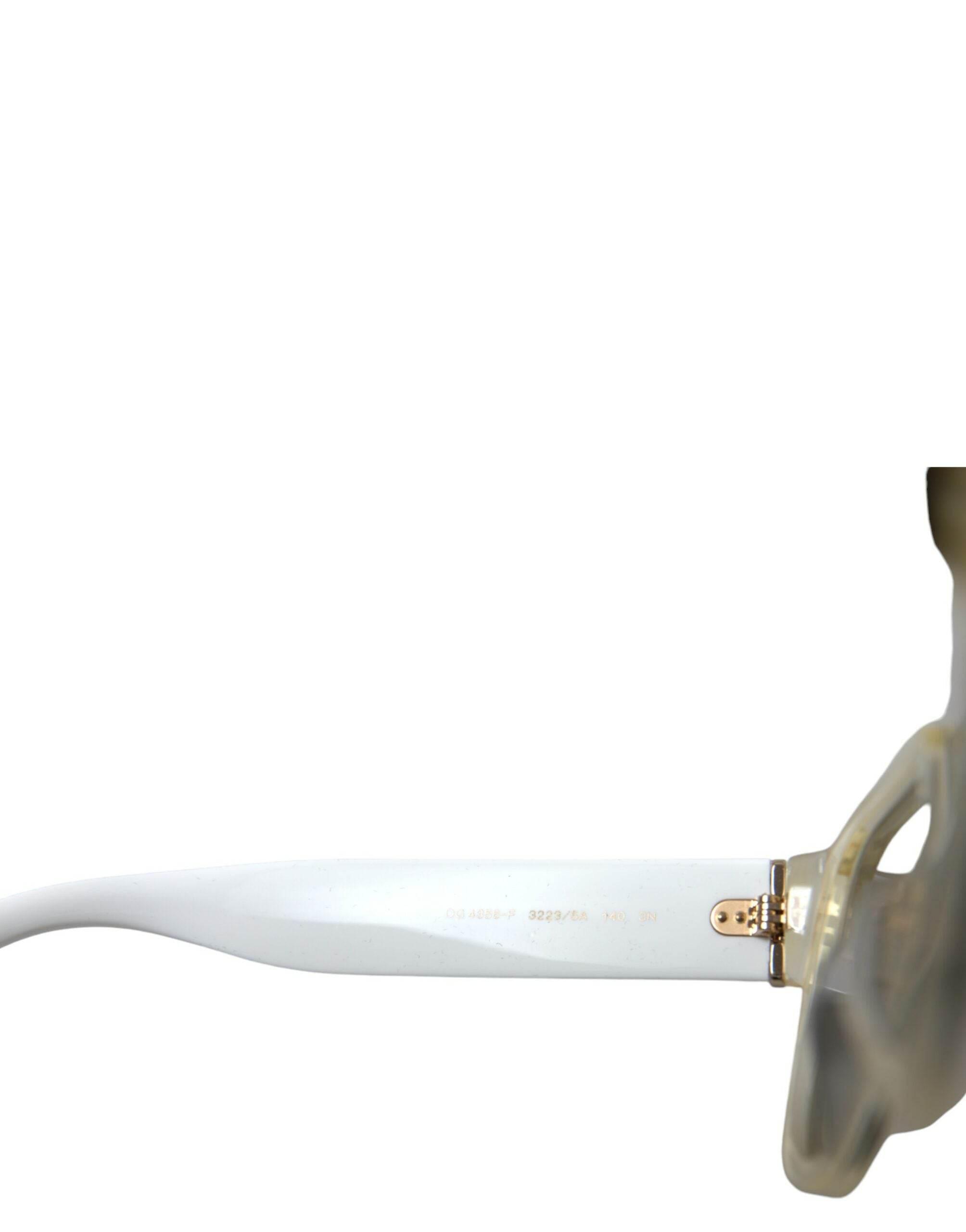 Dolce & Gabbana Chic White Acetate Designer Sunglasses - Hilstor