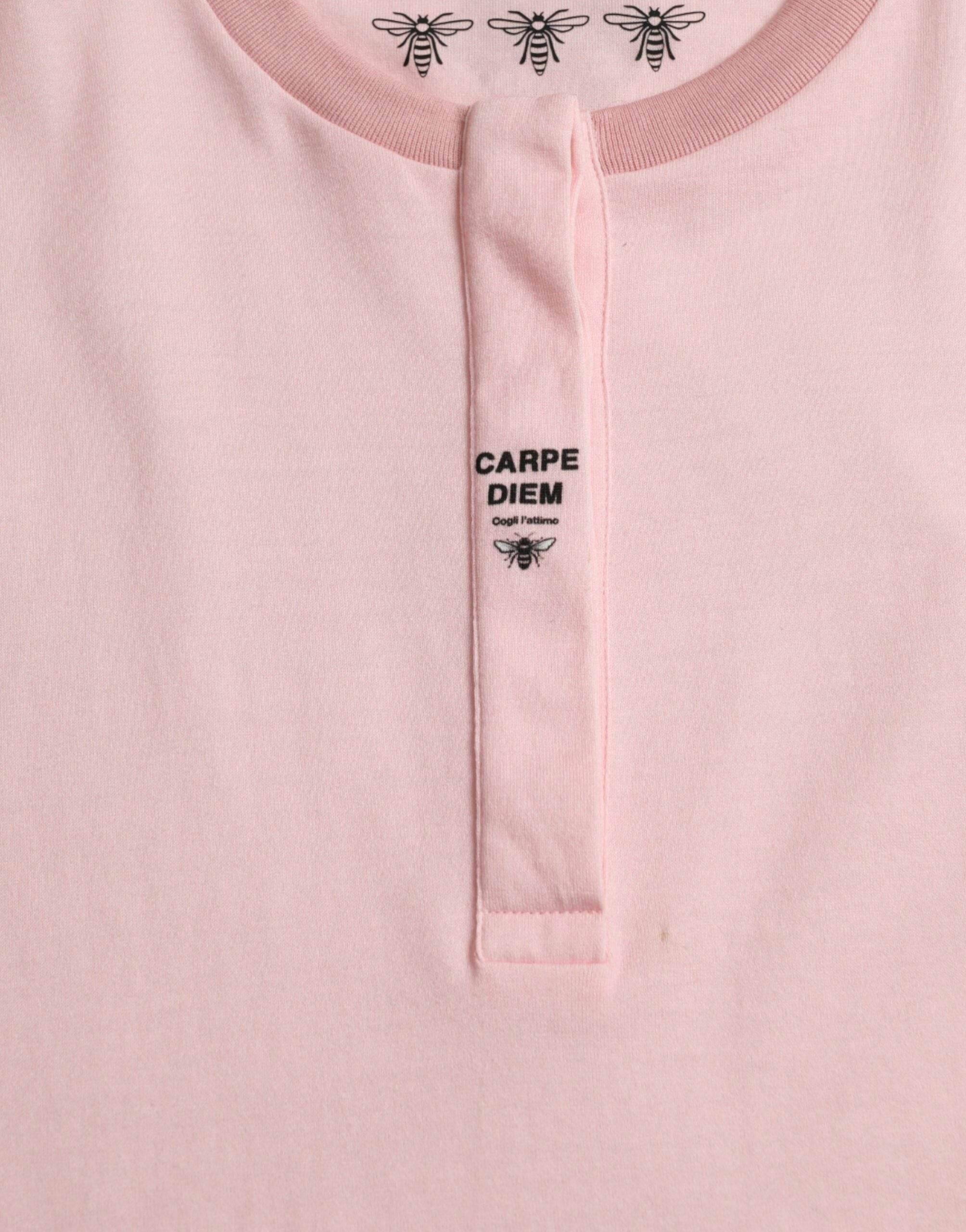 Dolce & Gabbana Chic Pink Floral Cotton Tee - Hilstor