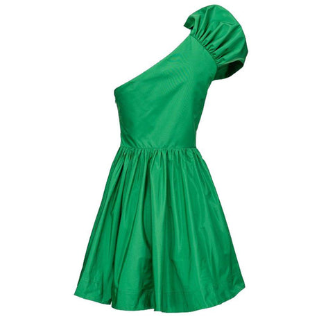 PINKO Chic Green Draped Bustier Flared Dress - Hilstor